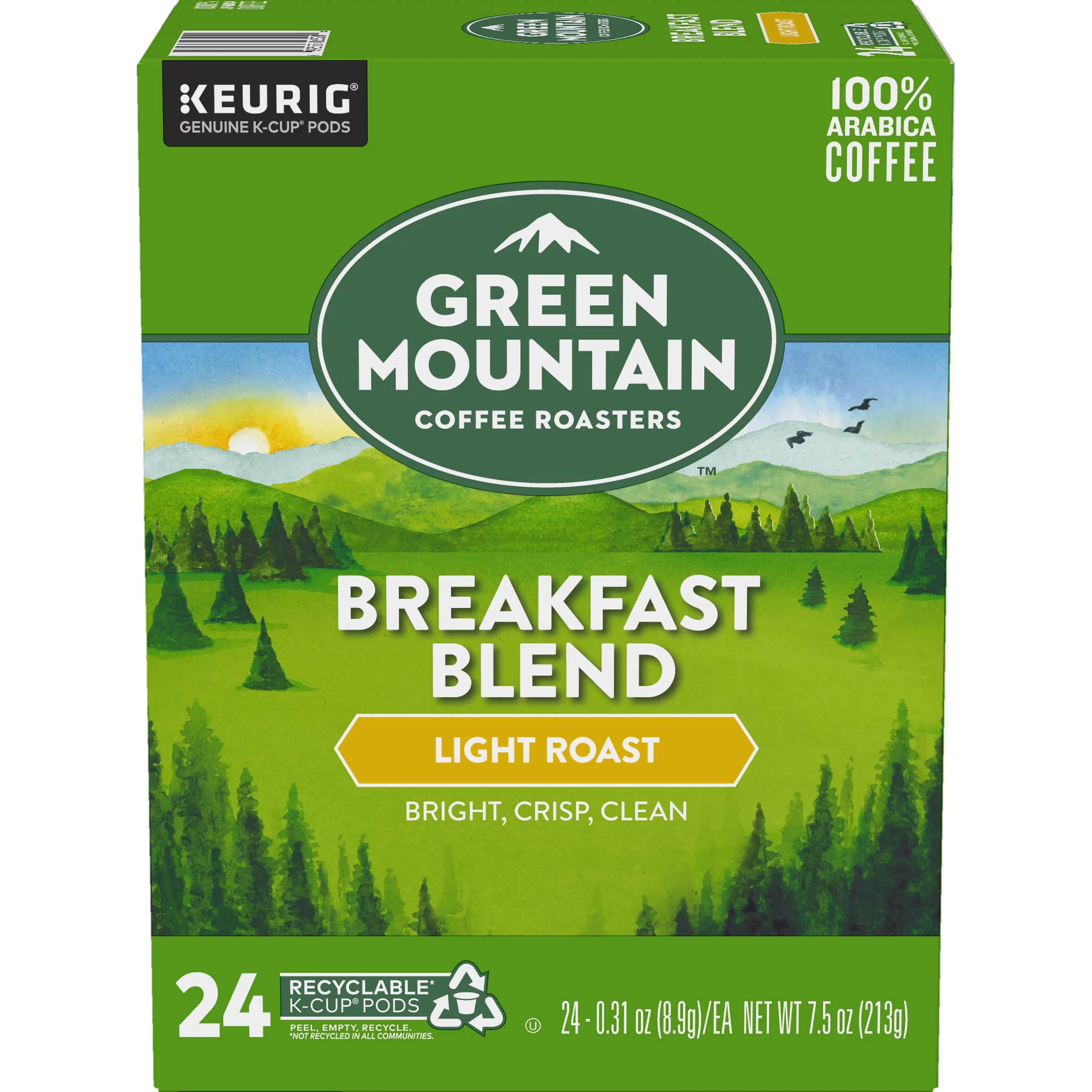 Green Mountain Coffee Roasters, Breakfast Blend Light Roast K-Cup Coffee Pods, 24 Count