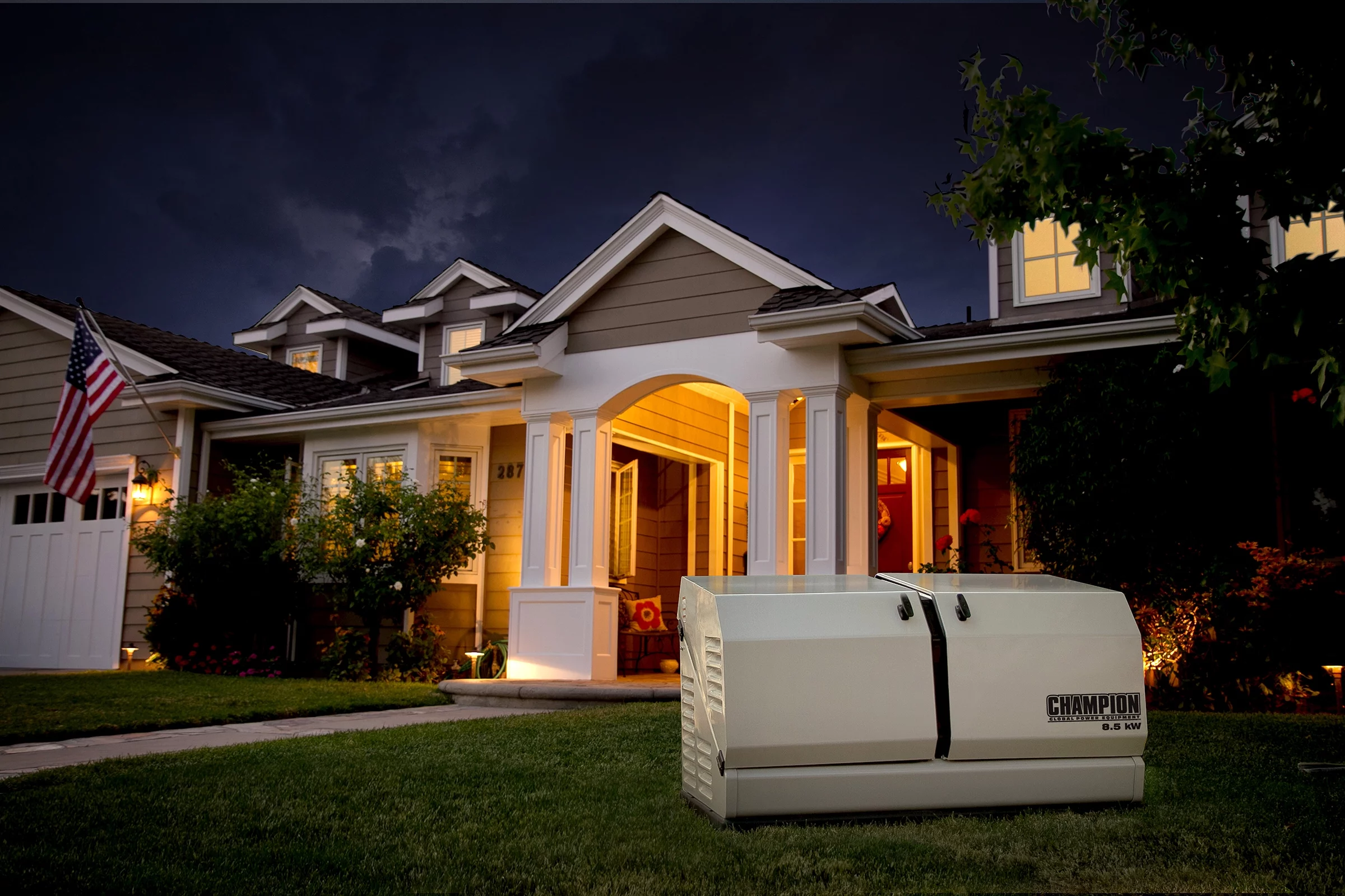 Champion Power Equipment 8.5kW Home Standby Generator with ATS50 Outdoor Rated Automatic Transfer Switch, NEMA 3R