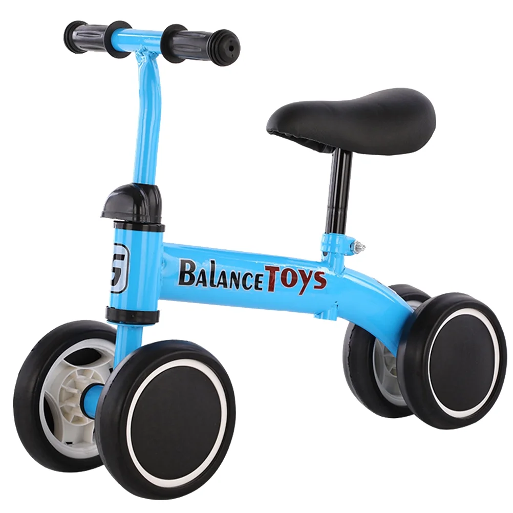 1pc Balance Bike 4 Wheels Balance Walking Studying Balance Car for Toddlers Kids (Blue)