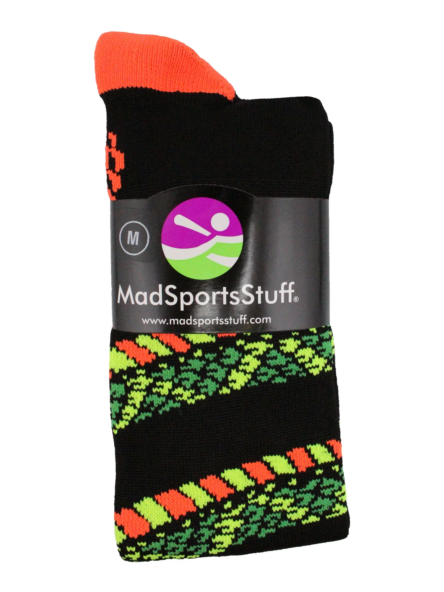 Crazy Snake Soccer Style OTC Socks (Black/Neon Pink, Large)