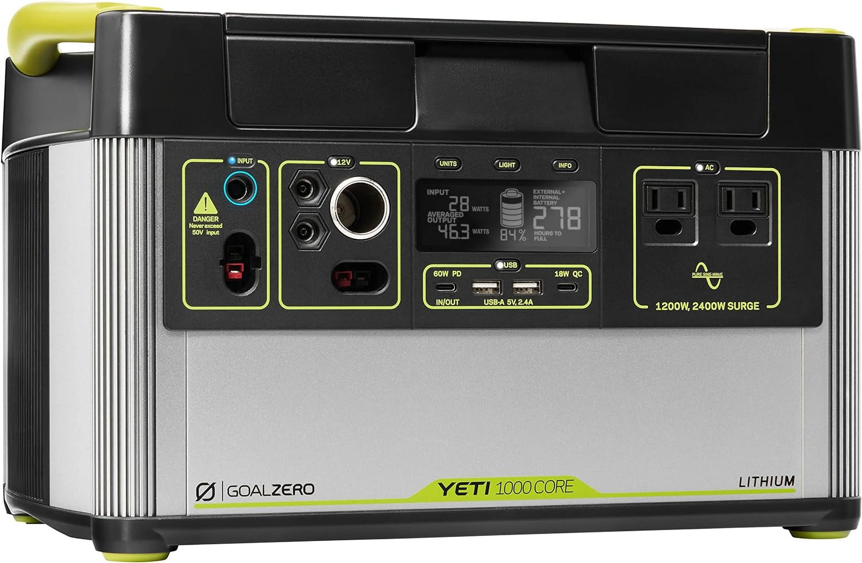 Restored Goal Zero Yeti 1000W Core Portable Power Station, Solar Powered Generator for Camping and Tailgating, Emergency Power (Refurbished)