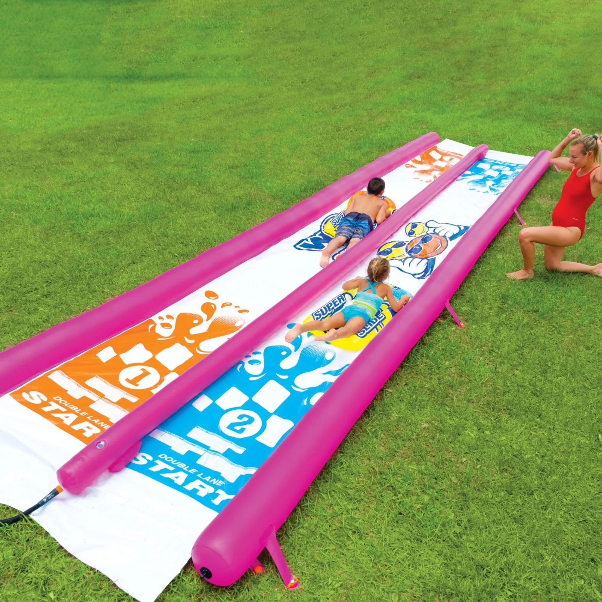 WOW Sports Giant Backyard Double Lane Lawn Slide