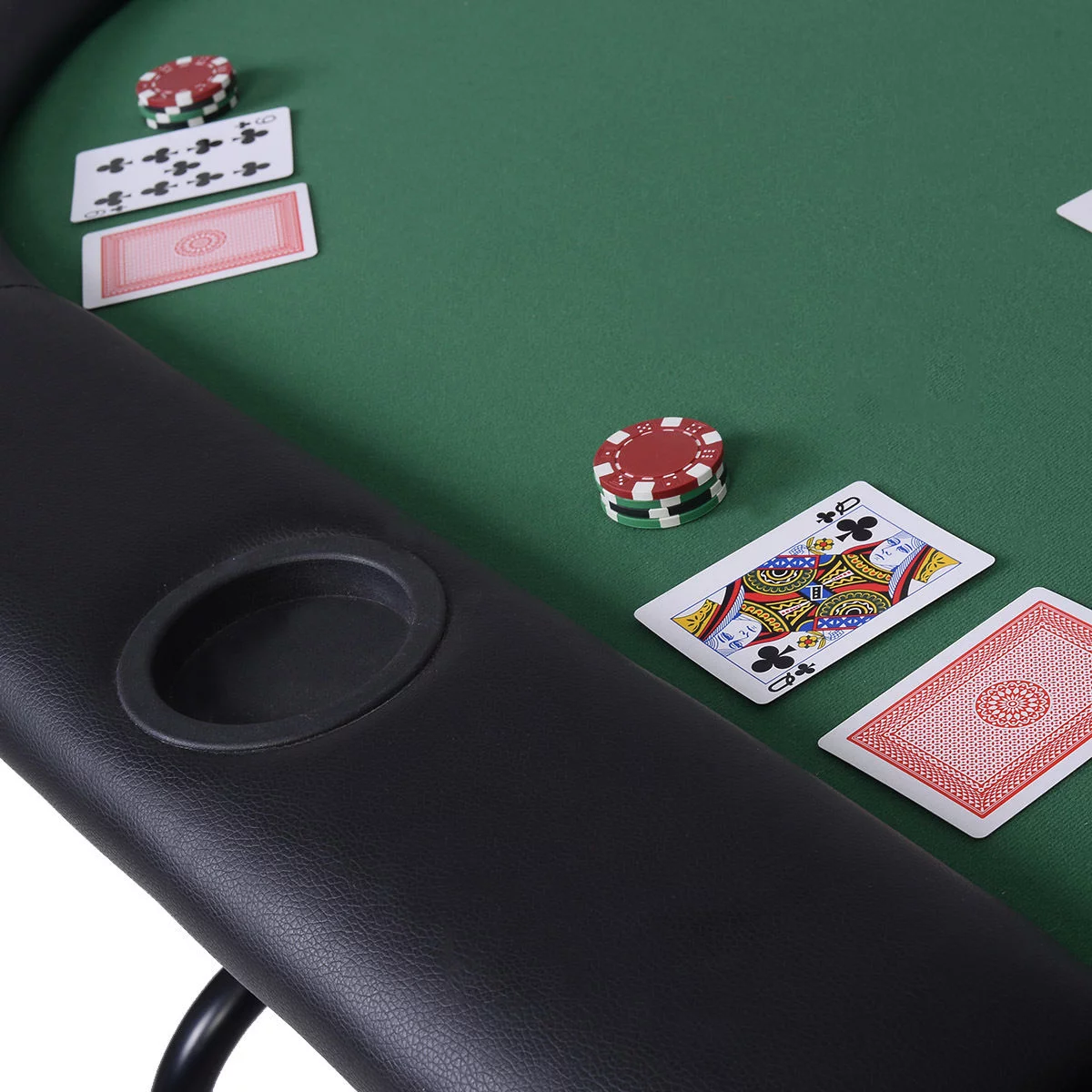 Costway Foldable 8 Player Poker Table Casino Texas Holdem Folding Poker Play Table