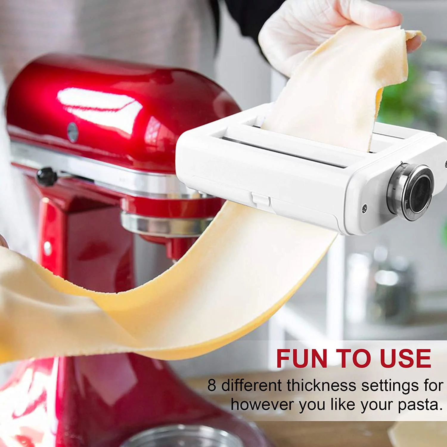 Kenome Pasta Maker Attachment 3 in 1 Set for KitchenAid Stand Mixers, with Pasta Sheet Roller, Spaghetti Cutter, Fettuccine Cutter Maker Accessories and Cleaning Brush