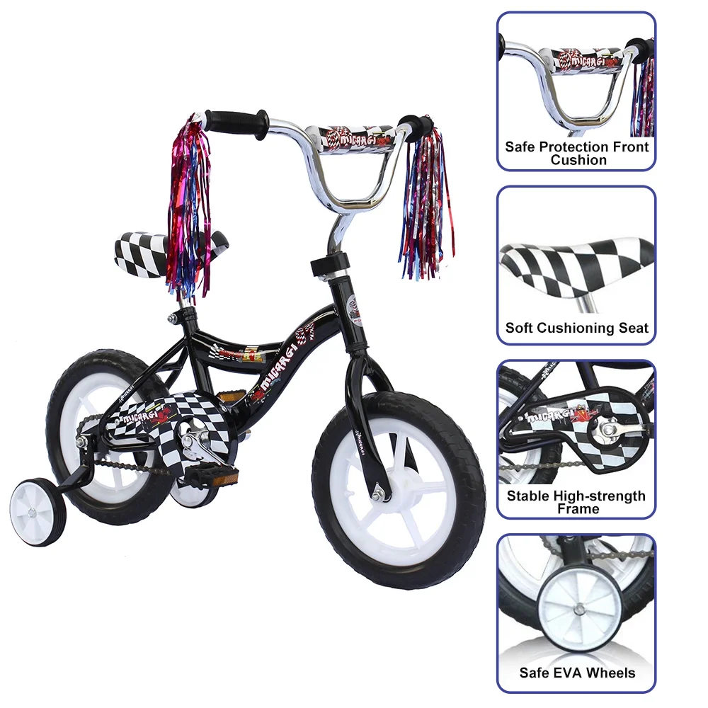 12 inch Kids Bike for 2-4 Years Old Kids, EVA Tires and Training Wheels