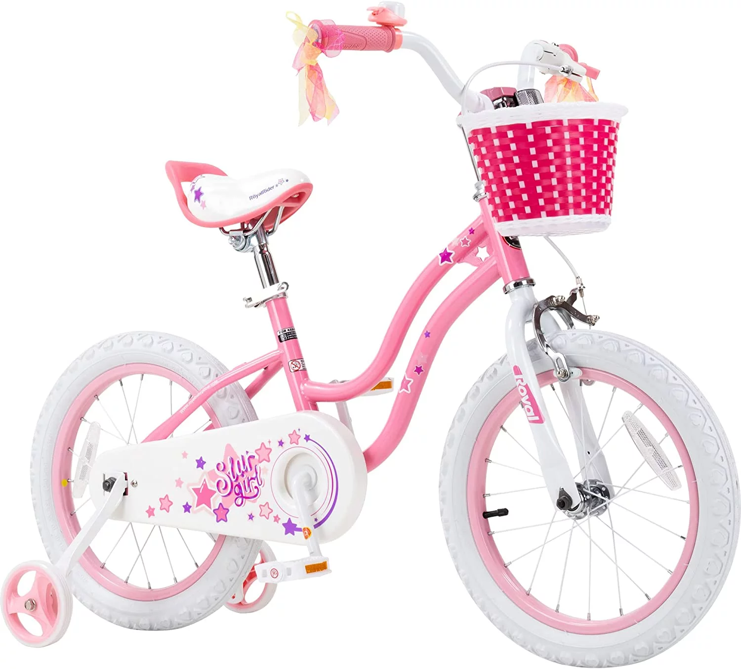 Royalbaby Girls Kids Bike Star Girl 12 In Bicycle Basket Training Wheels Blue Child’s Cycle