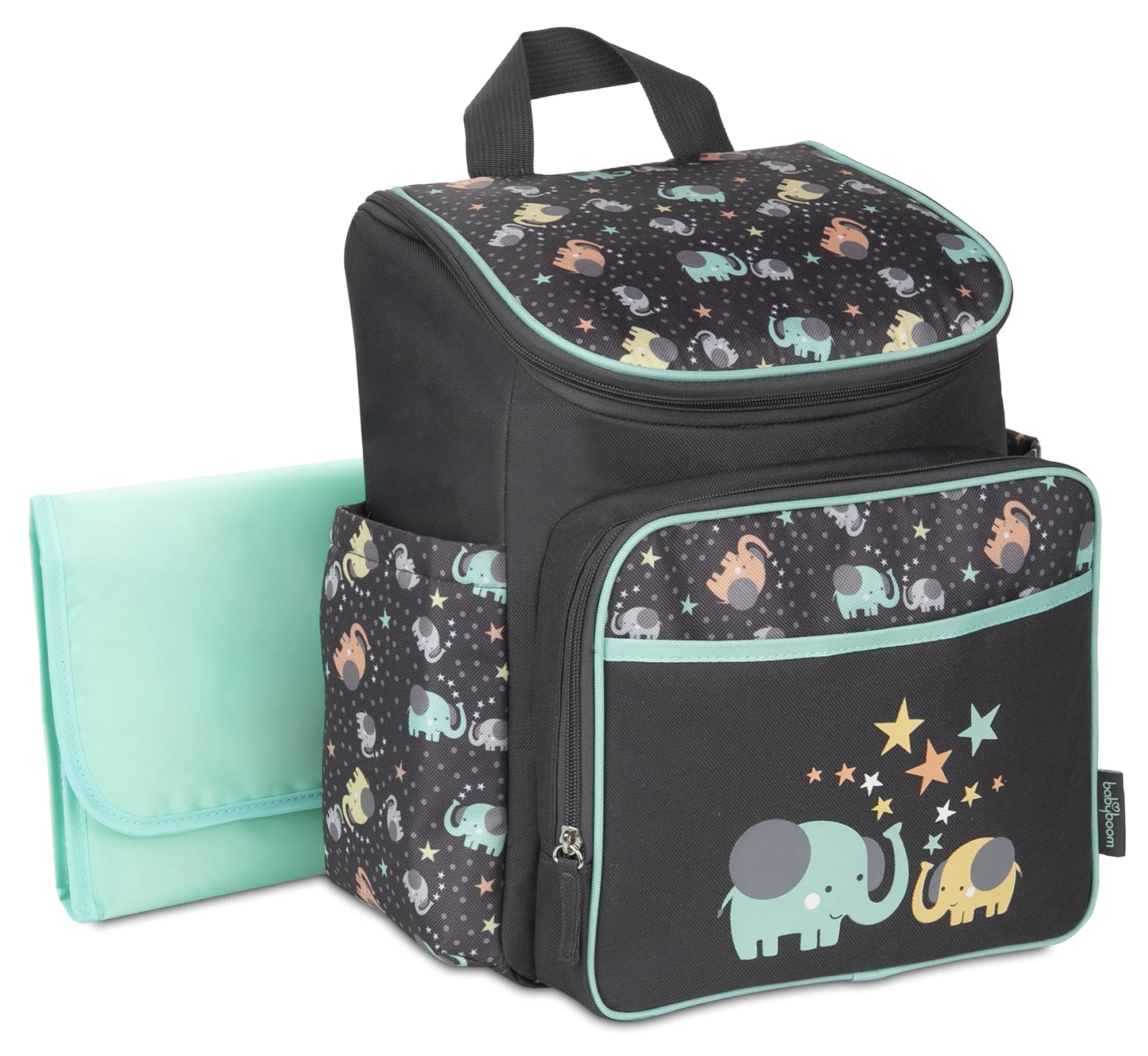 Baby Boom Elephant Print Top Zip Back Pack Unisex Diaper Bag