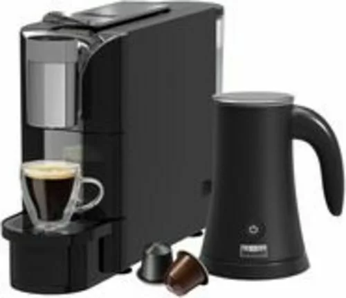 Bella Pro Series – Capsule Coffee Maker and Milk Frother – Black – new (bb)