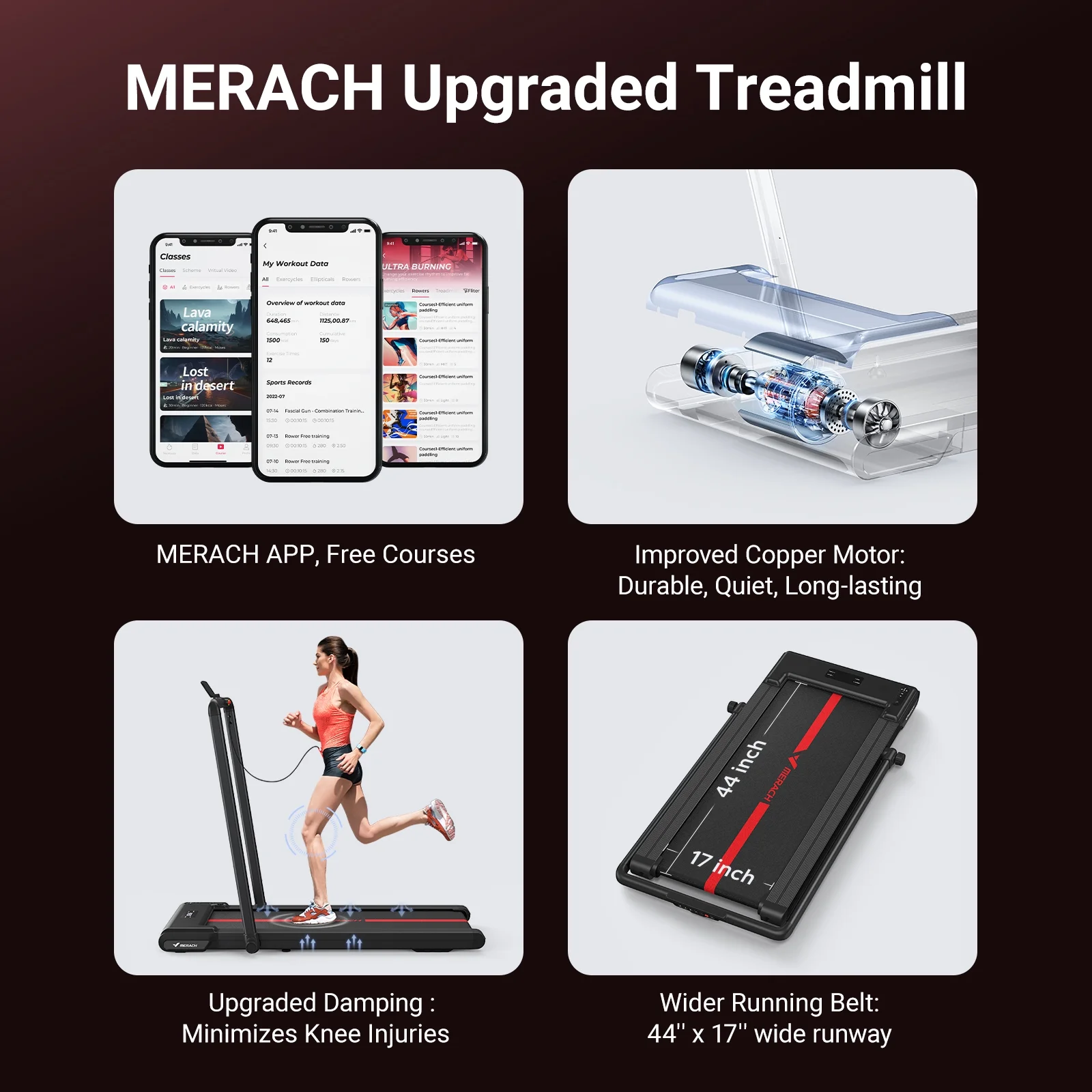 MERACH Folding Treadmill for Home, 2.5HP Under Desk Walking Treadmill with 265 LB Weight Capacity