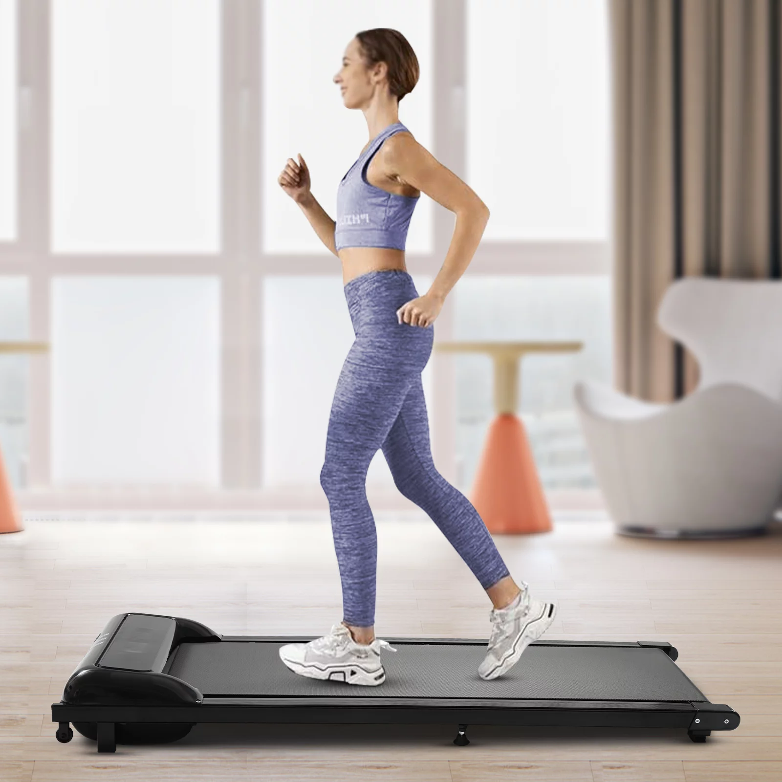 YIYIBYUS Treadmill Portable Electric Running Device Walking Jogging Fitness Machine with Remote Control for Home Office