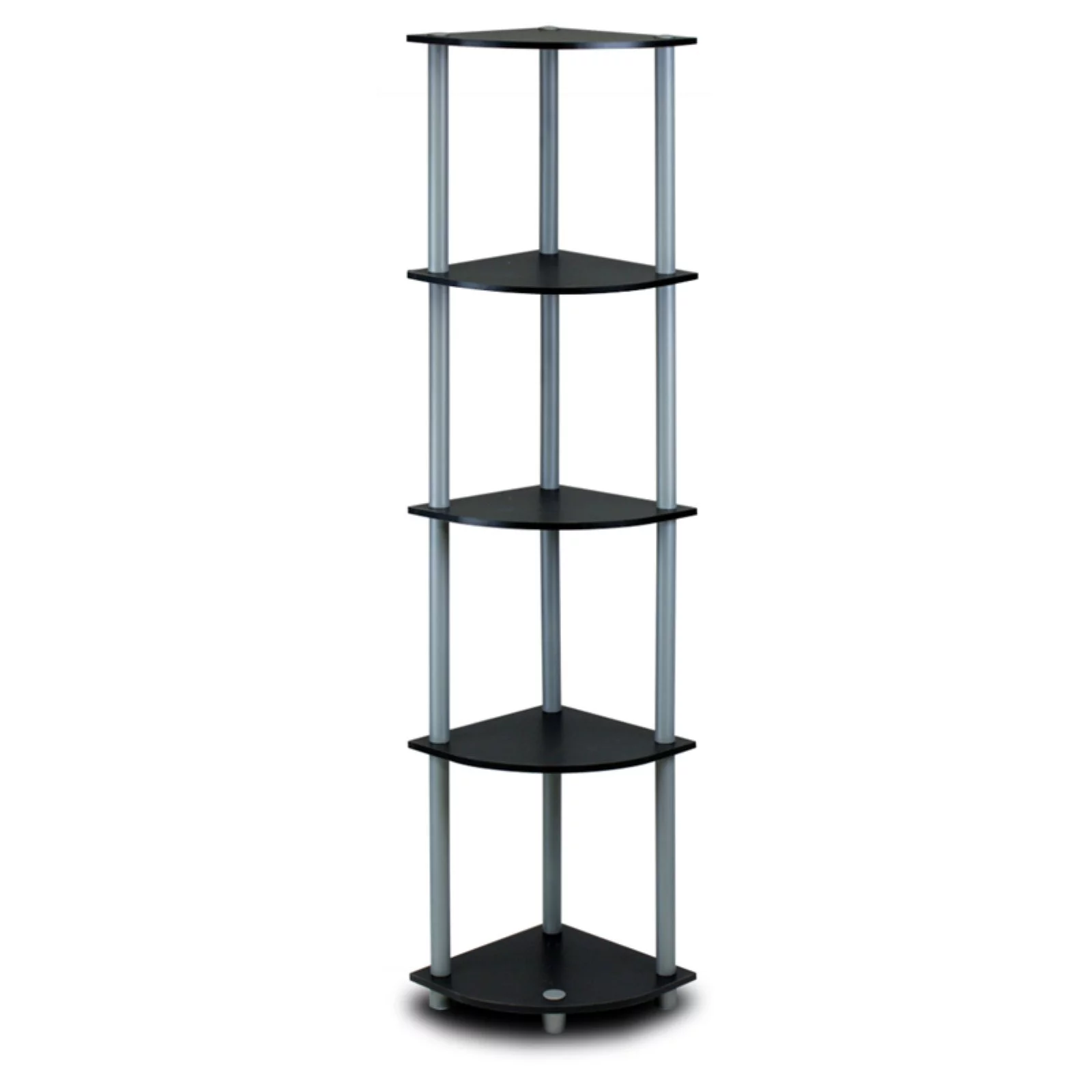 Furinno Turn-N-Tube 5 Tier Corner Display Rack Multipurpose Shelving Unit, Espresso & Black – 57.7 x 11.6 x 11.6 in.