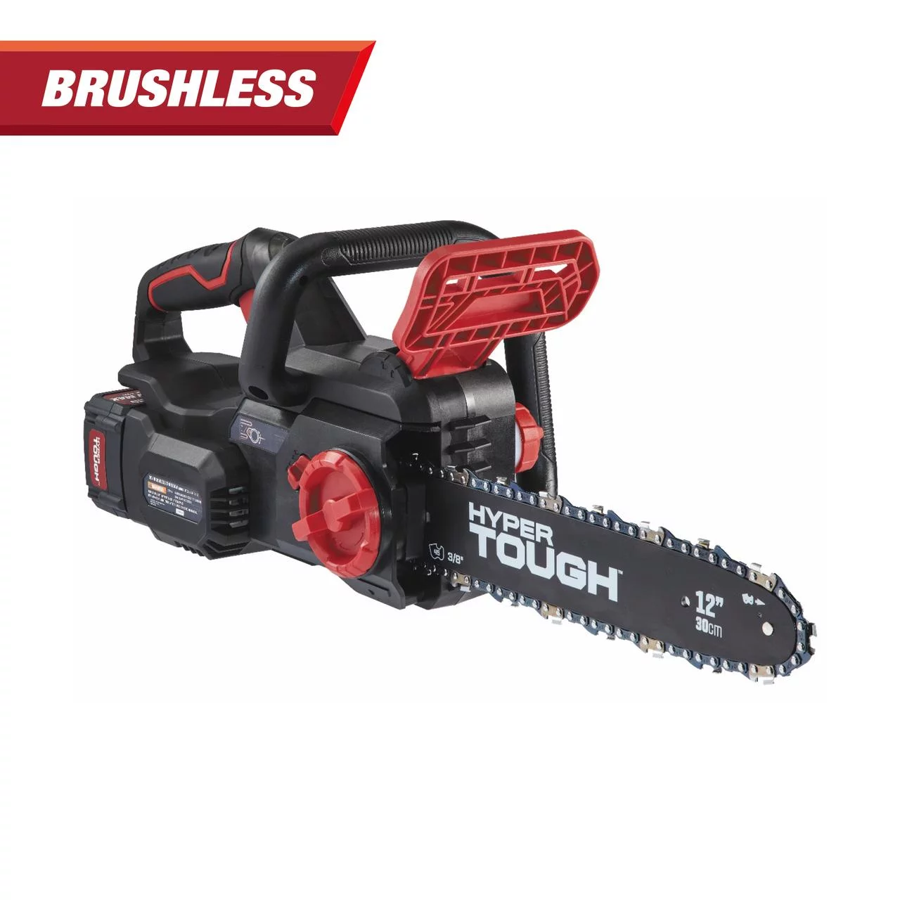 Hyper Tough 20V 4.0Ah Battery Powered 12″ Brushless Chainsaw, HT22-401-03-03