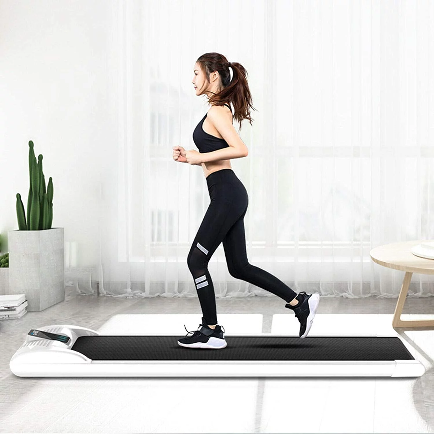 Loyalheartdy Portable LED Electric Treadmill 0.5HP Under Desk Walking Pad Jogging Running Machine 1-6km/H w/Remote for Home Office