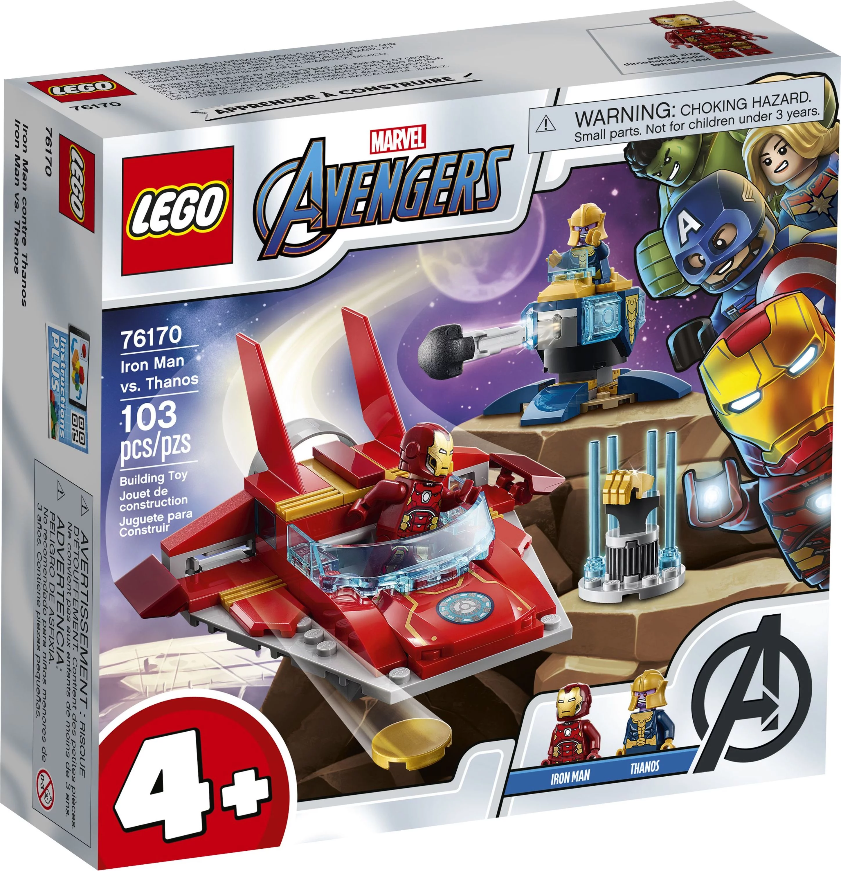 LEGO Marvel Avengers Iron Man vs. Thanos 76170 Fun Collectible Superhero Building Toy (103 Pieces)