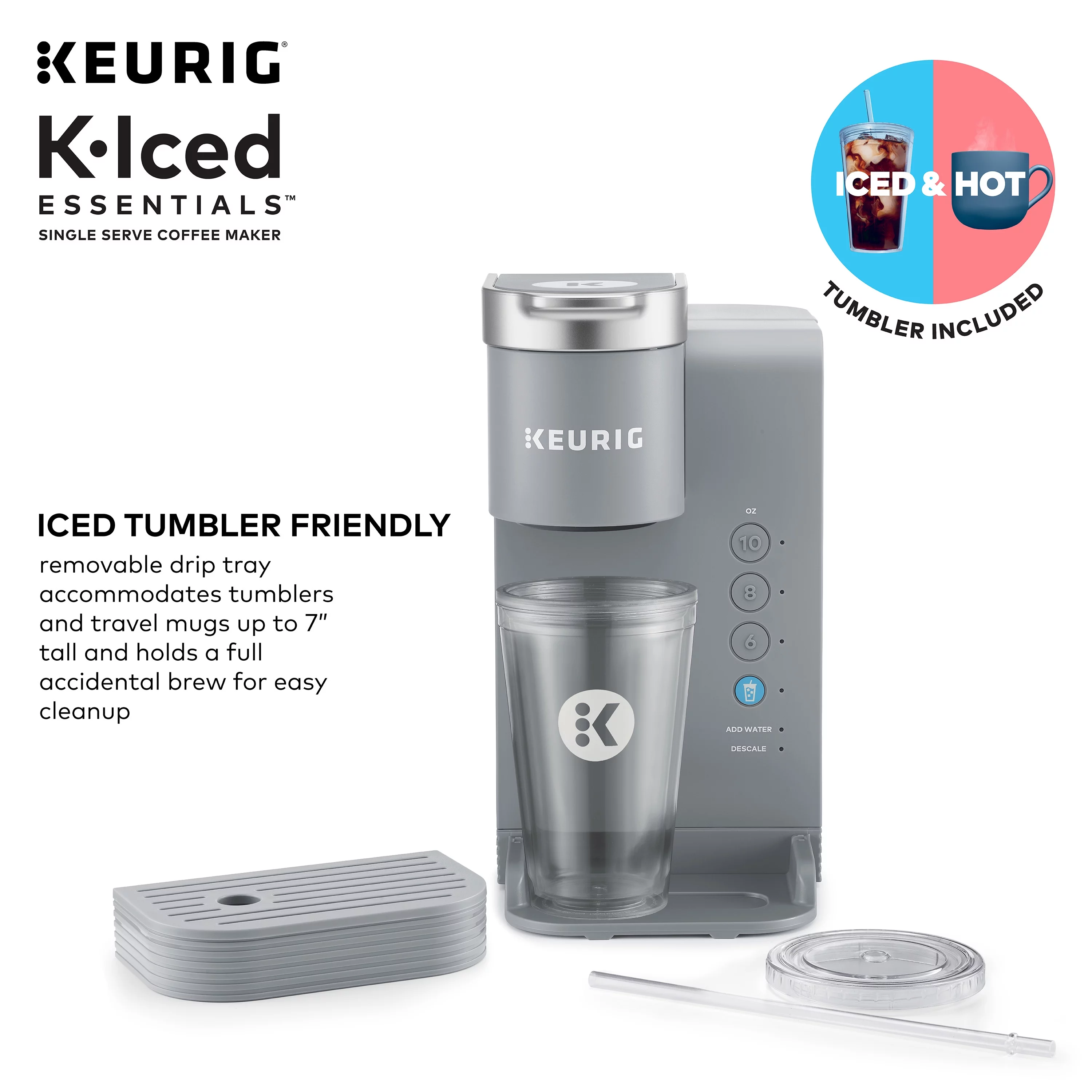 Keurig K-Iced Essentials White Iced and Hot Single-Serve K-Cup Pod Coffee Maker