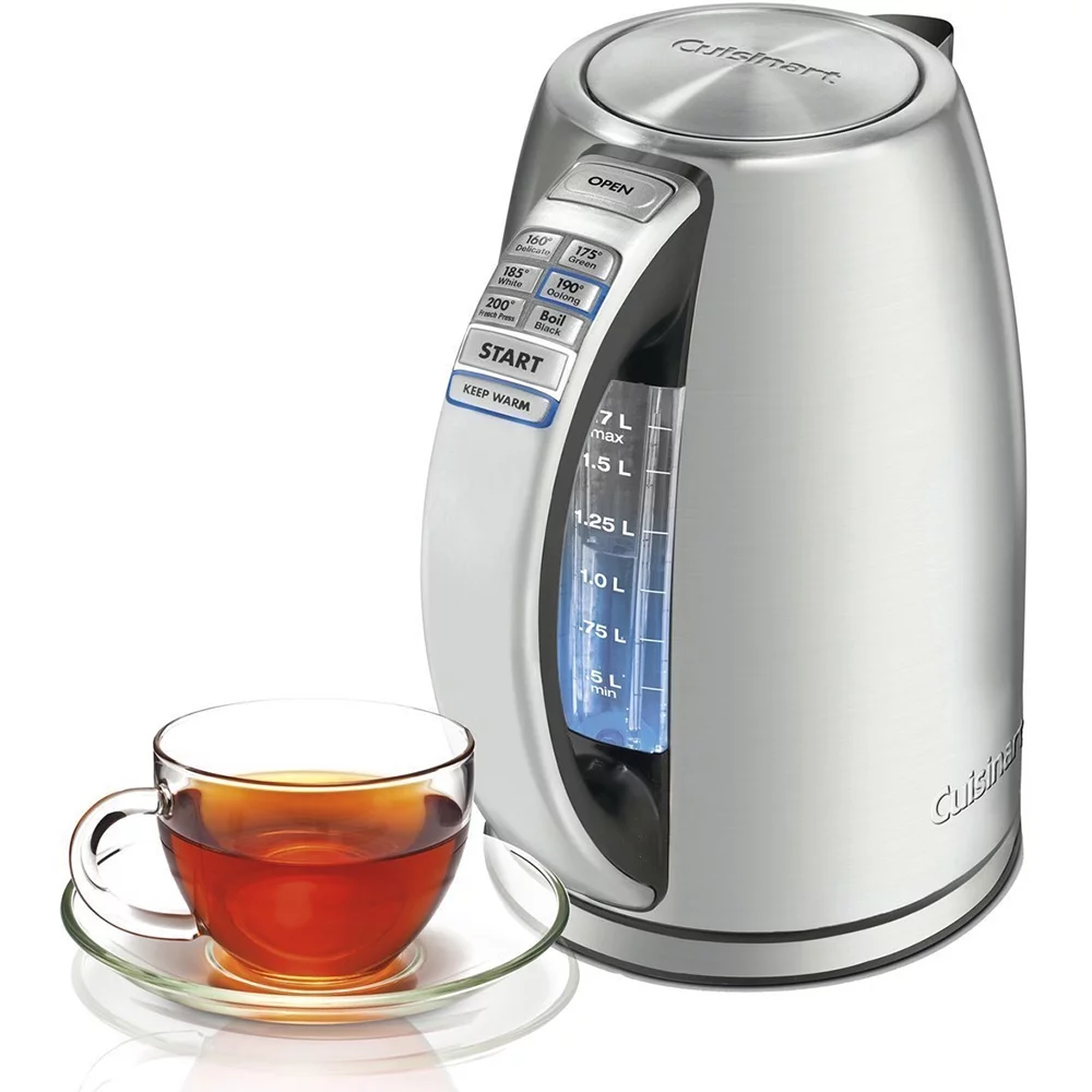 Cuisinart PerfectTemp Cordless Electric Kettle Brushed Stainless Steel (CPK-17) with 1 Year Extended Warranty