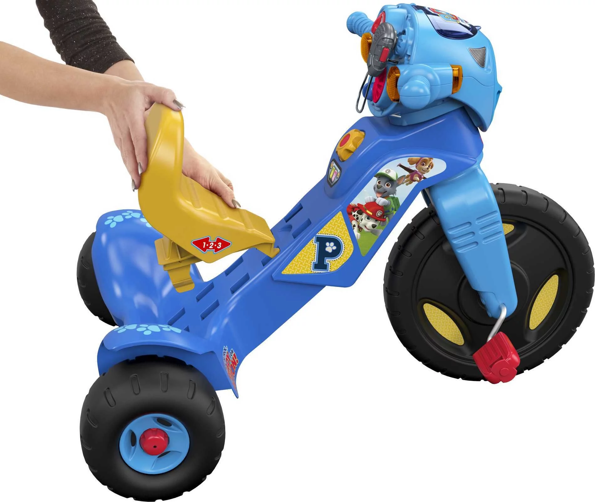 Fisher-Price PAW Patrol Lights & Sounds Trike Push & Pedal Ride-On Toddler Tricycle