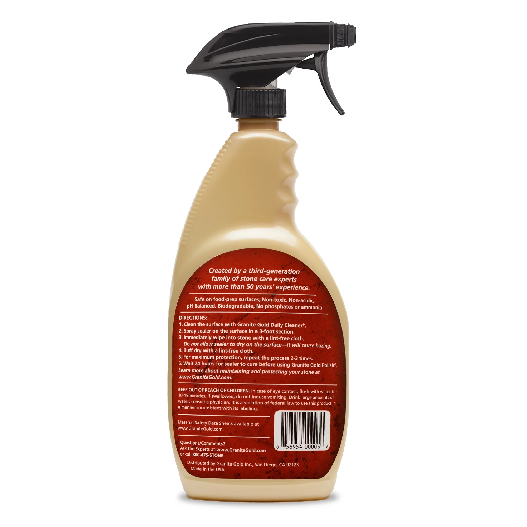 Granite Gold Sealer, Countertop Sealer for Granite, Marble and More, 24 fl oz