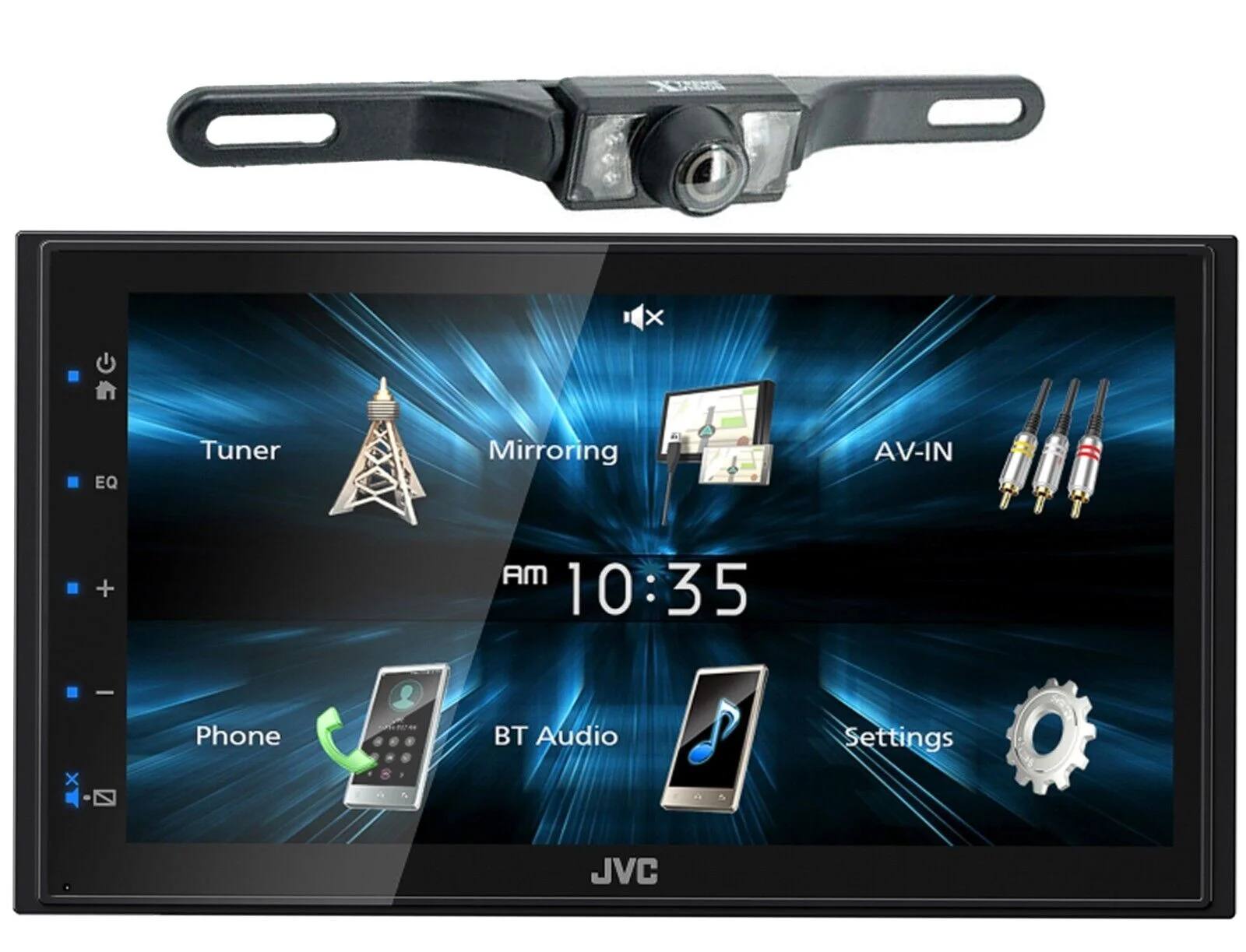 JVC KW-M180BT 2 DIN 6.75″ Media Player USB Mirroring For Android Bluetooth + CAM900 Backup Camera