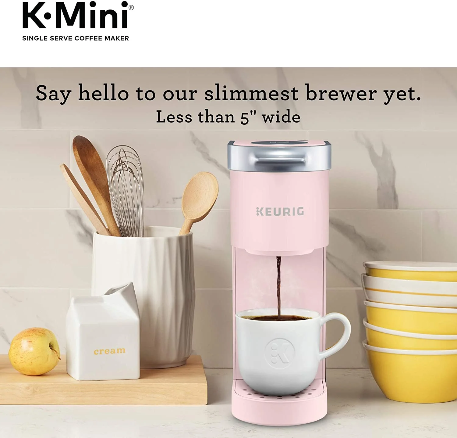 Keurig K-Mini Coffee Maker, Single Serve K-Cup Pod Coffee Brewer, 6 to 12 Oz. Brew Sizes, Dusty Rose