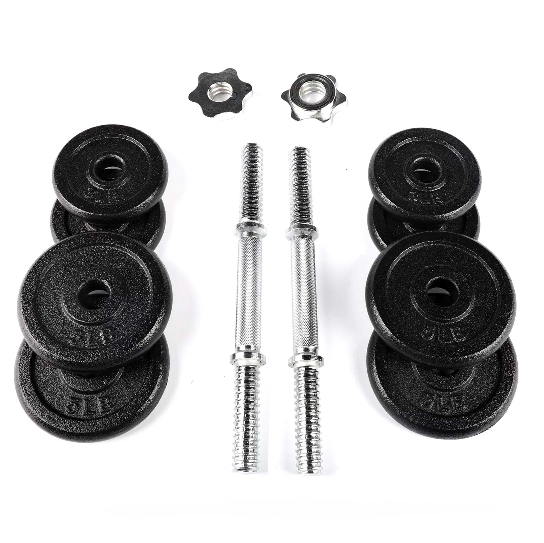 PRCTZ 40lb Adjustable Dumbbell Set, Chrome & Black