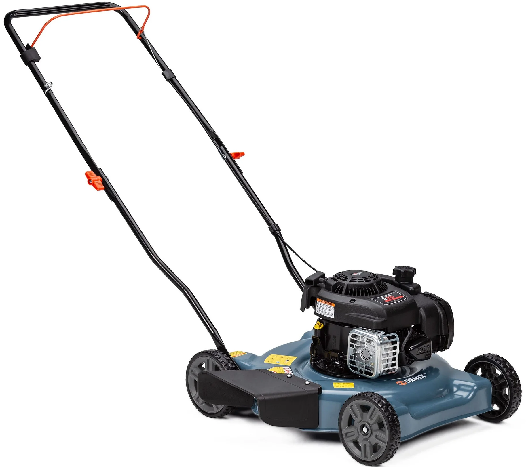 SENIX Gas Lawn Mower, 20-Inch, 125 cc 4-Cycle Briggs & Stratton Engine, Push Lawnmower with Side Discharge, 3-Position Height Adjustment, LSPG-L2, Blue