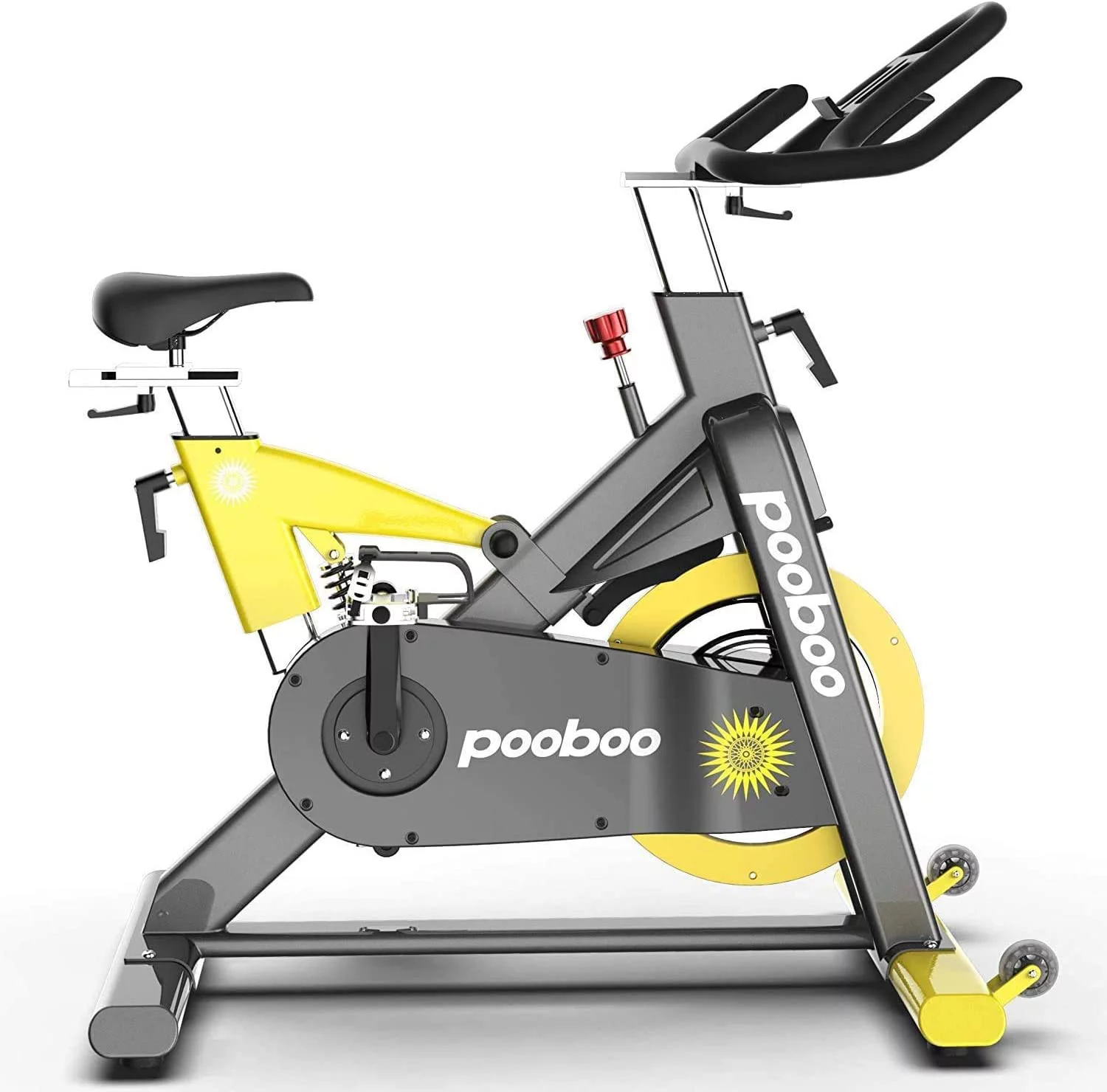 Pooboo Magnetic Exercise Bike Indoor Cycling Bike Stationary 55lbs Flywheel 500lbs