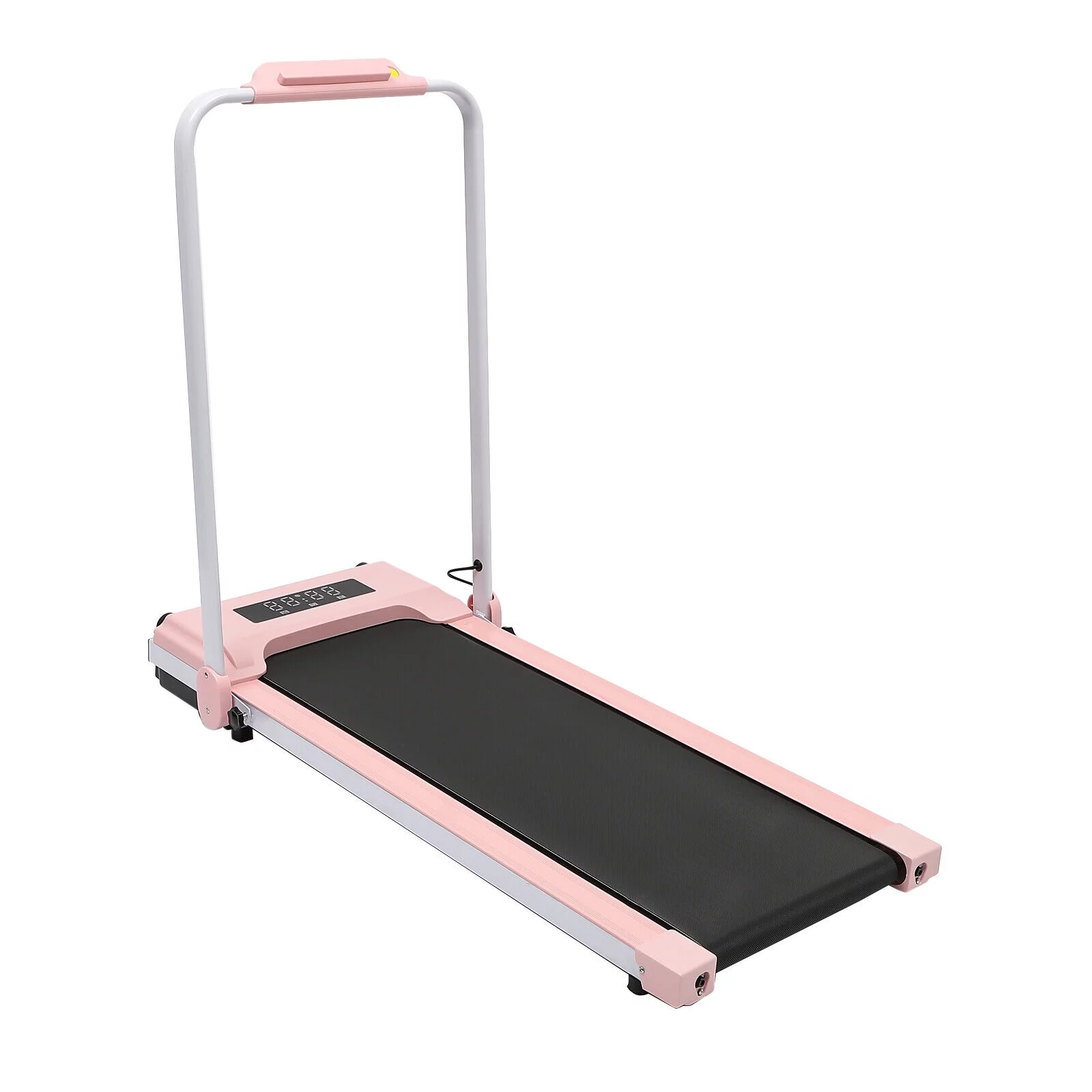 Folding Treadmill Compact W/Remote Control 220 lbs Capacity for Small Space Pink/Black