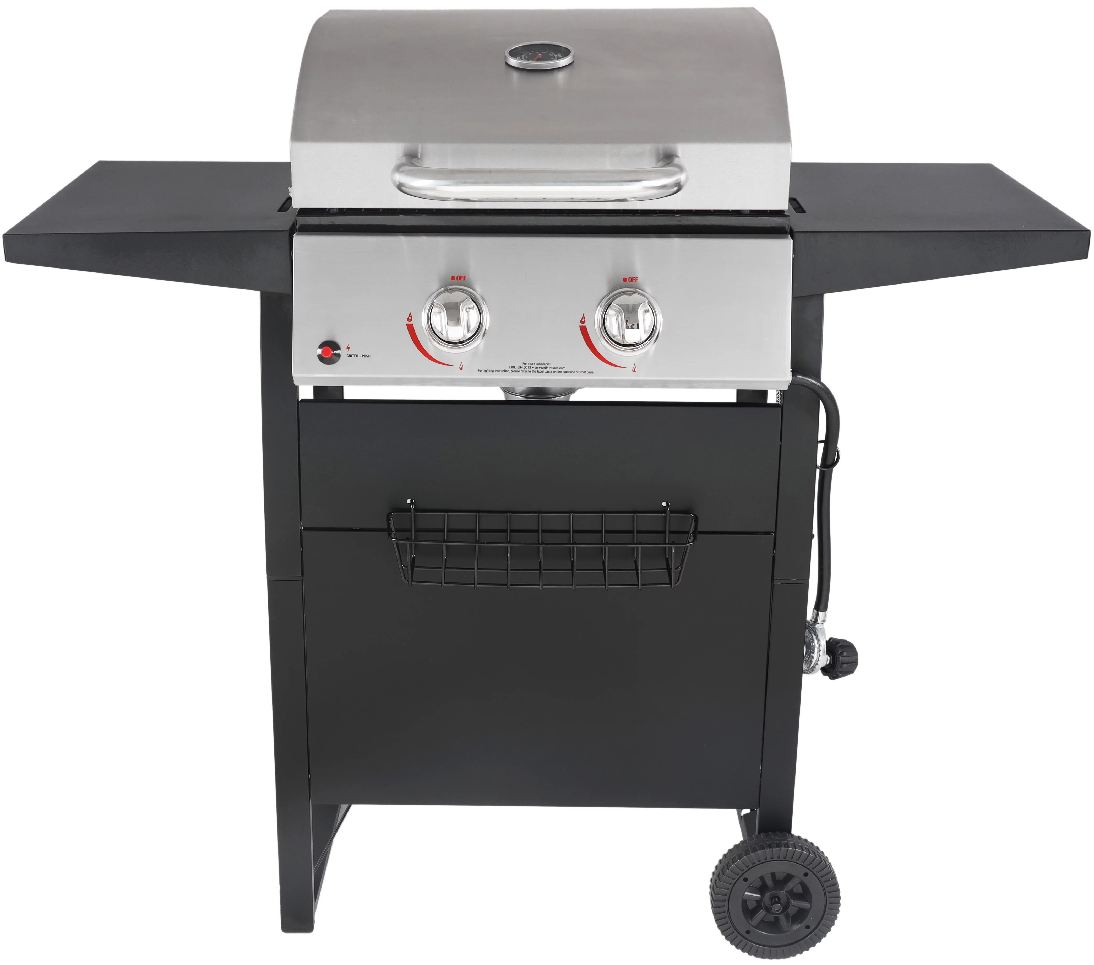 RevoAce 2-Burner Space Saver Propane Gas Grill, Stainless and Black, GBC1705WV