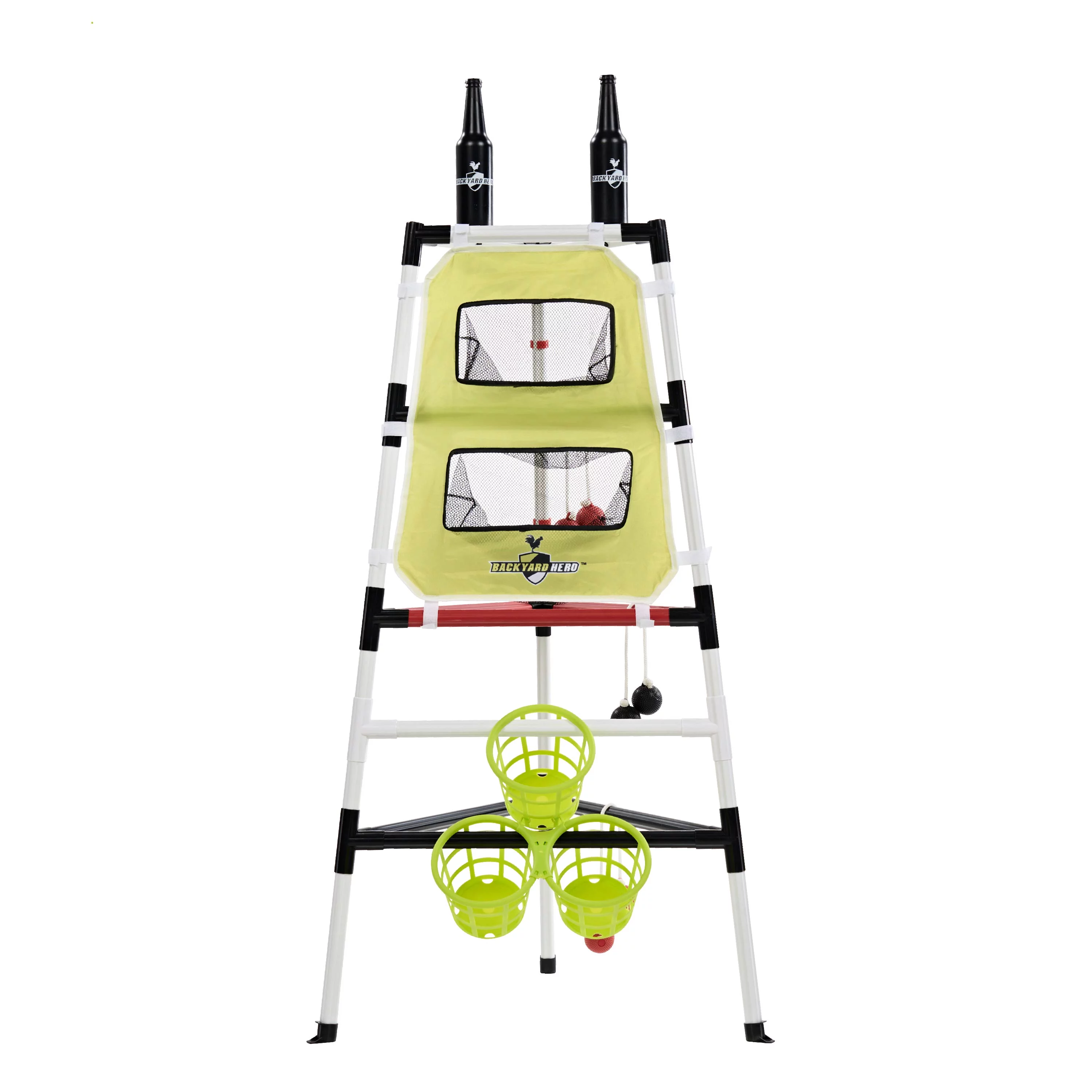 Backyard Hero Outdoor 46?? Target Toss 4-in-1 Tower, Easy Set-up Lawn Game with Accessories