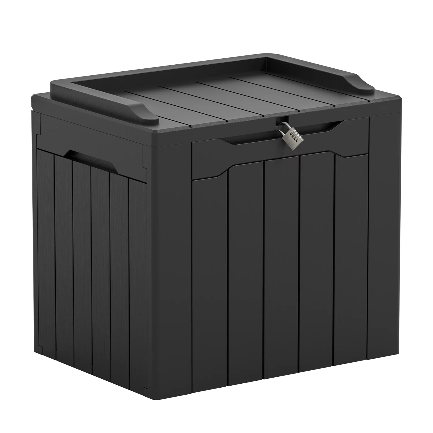 Devoko 32 Gallon Outdoor Resin Deck Box with Seat, Black