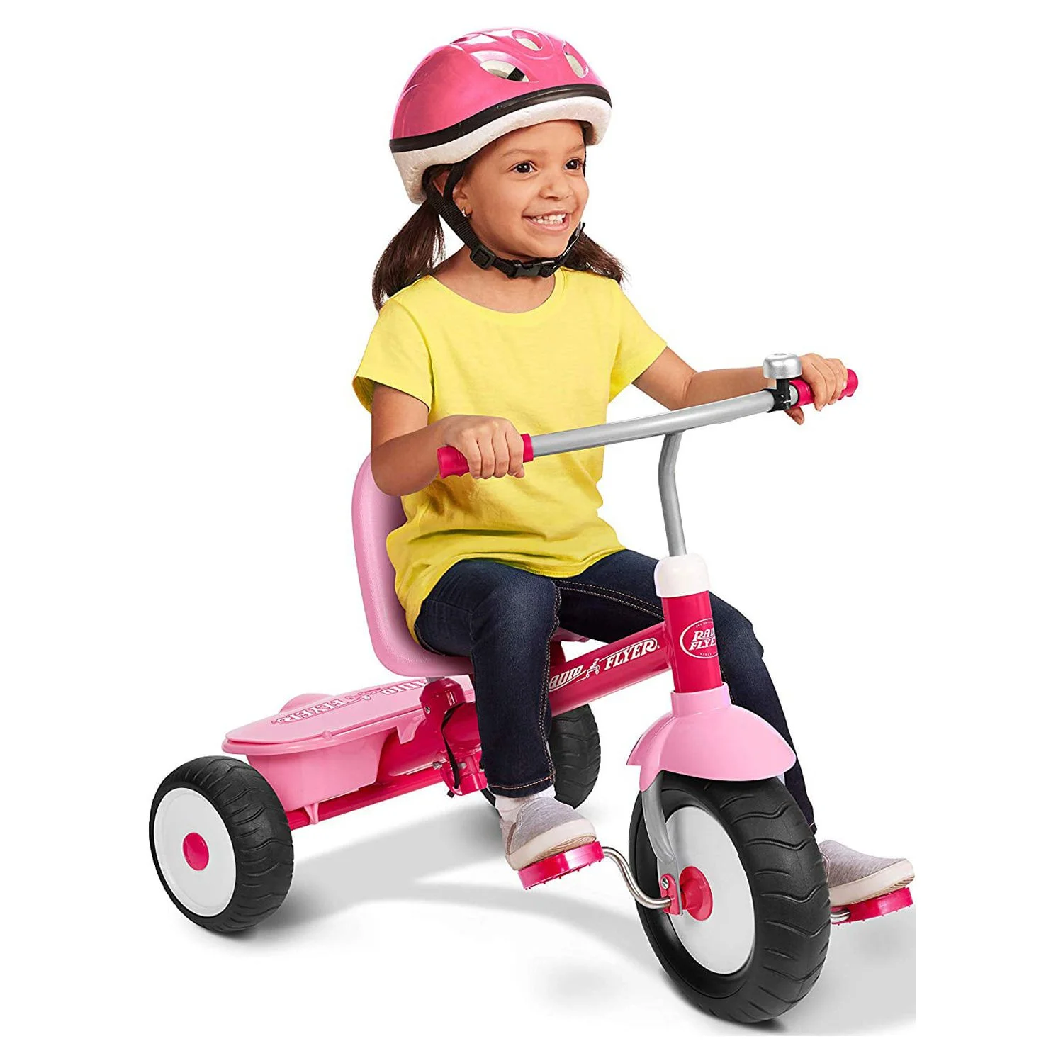 Radio Flyer, Deluxe Steer and Stroll Kids Tricycle, Pink