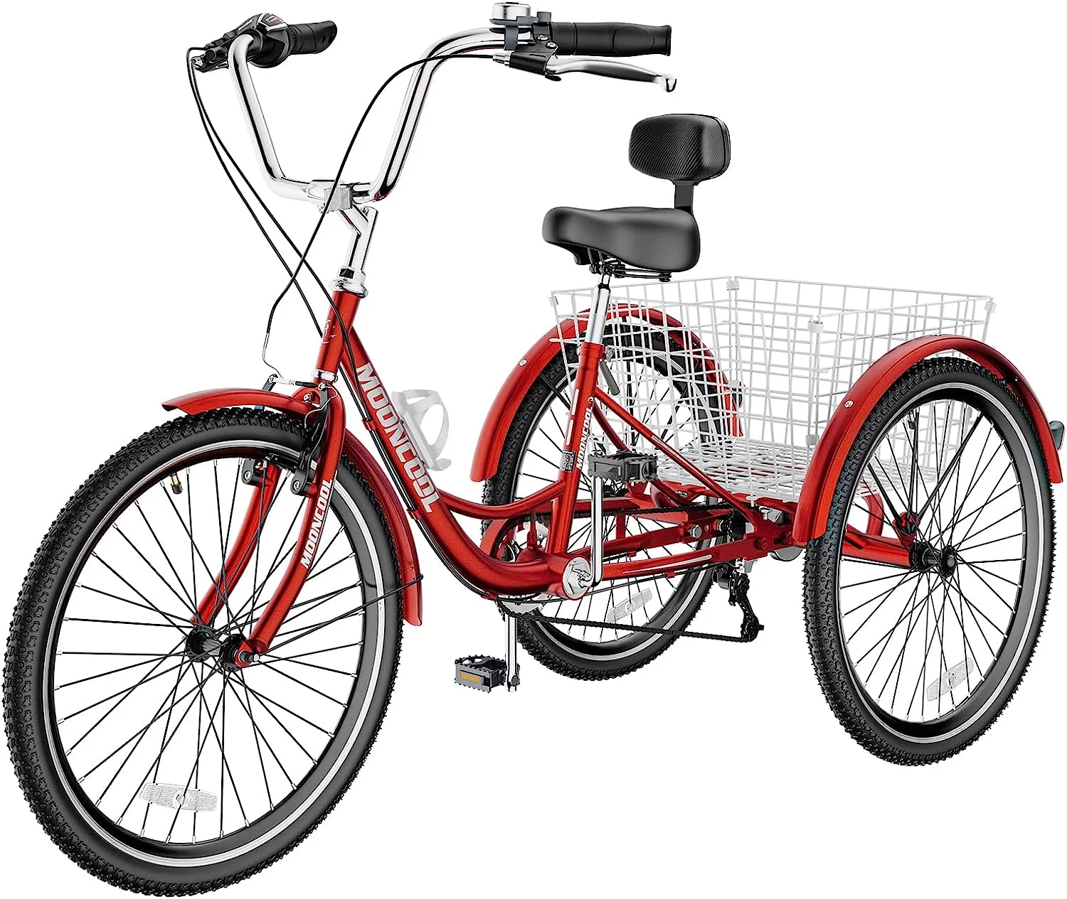 ABORON Adult Tricycles 7 Speed, Adult Trikes 24 inch 3 Wheel Bikes, Three-Wheeled Bicycles Cruise Trike with Shopping Basket for Seniors, Women, Men