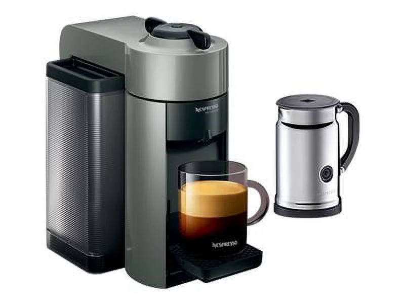 Nespresso Evoluo Coffee and Espresso Machine by De’Longhi with Aerocinno, Graphite Metal