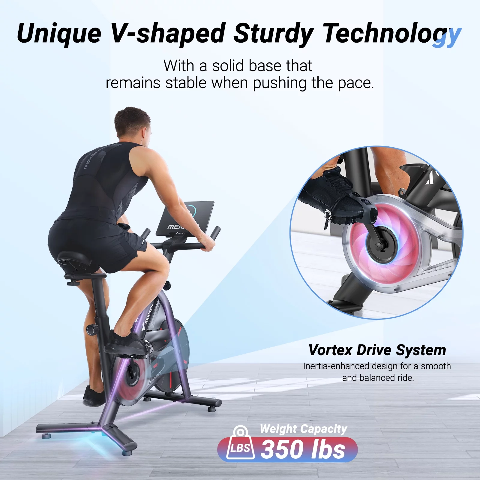 MERACH Stationary Exercise Bikes Indoor Cardio Workout Magnetic Bluetooth Bike for Home Cycling