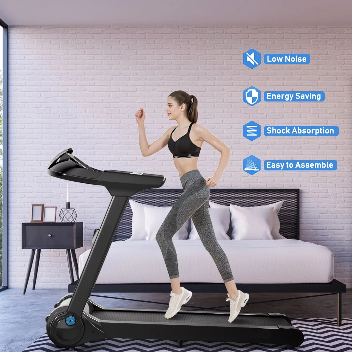 Gymax 2.25HP Electric Folding Fitness Treadmill w/APP Heart Rate