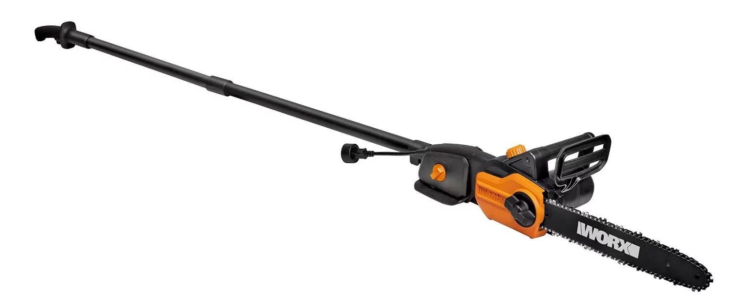 WORX WG309 8.0 Amp Electric Pole Saw, 10-Inch- Chainsaw and Pole Saw All in One