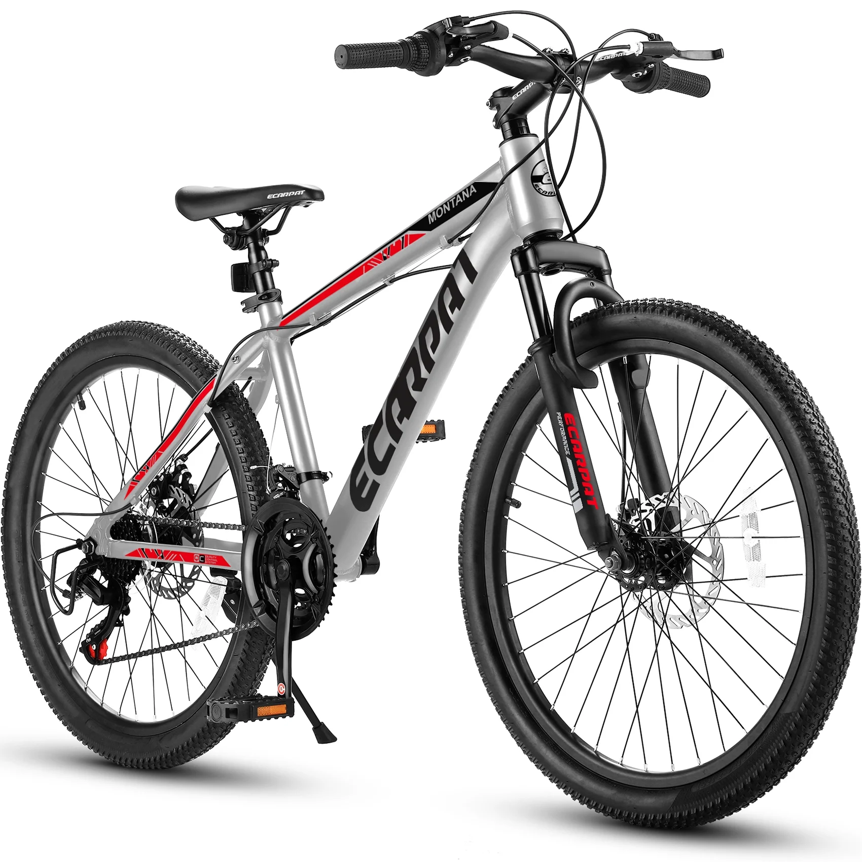 26″ Mountain Bike, Aluminum Mountain Bike for Adult with Disc Brakes & Suspension