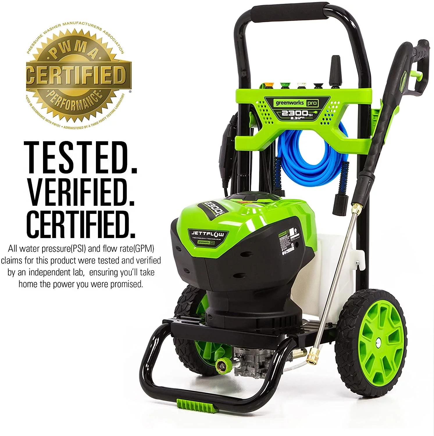 Greenworks 2300-PSI 14 Amp 2.3-GPM Brushless Pressure Washer GPW2300 5118002VT