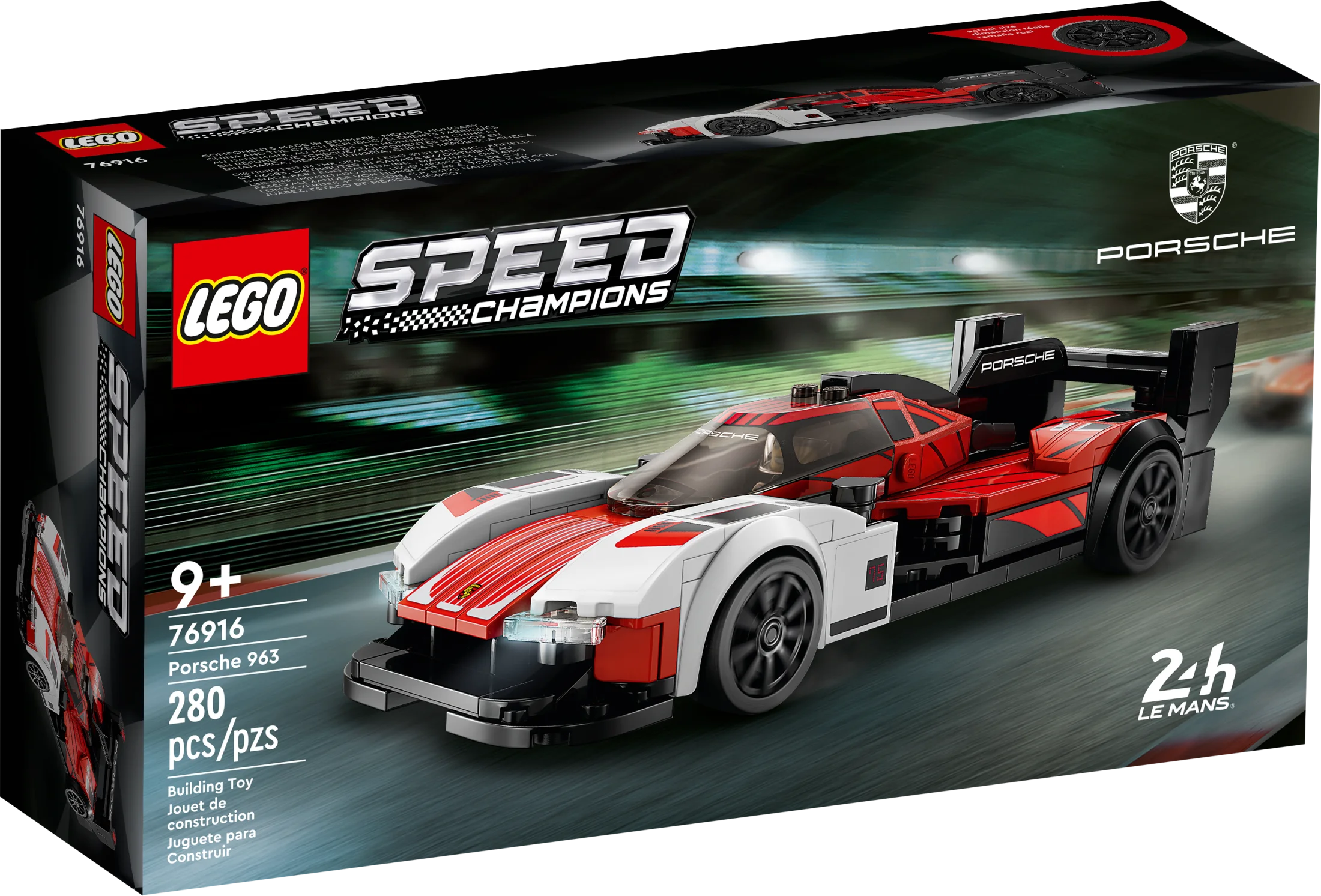 LEGO Speed Champions Porsche 963 76916, Model Car Building Kit, Collectible Race Car Toy with Driver Minifigure, Makes a Great Gift for Teens