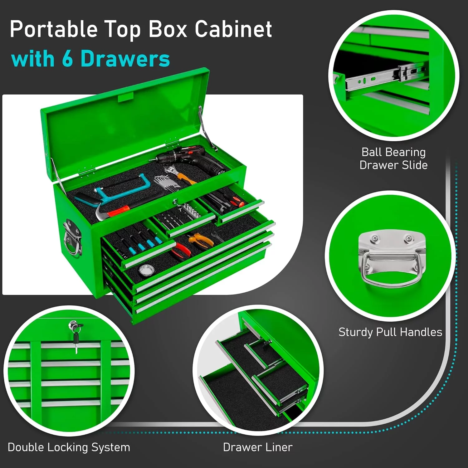 2-IN-1 Tool Chest & Cabinet, Large Capacity 8-Drawer Rolling Metal Tool Box Organizer with Wheels Lockable, Red