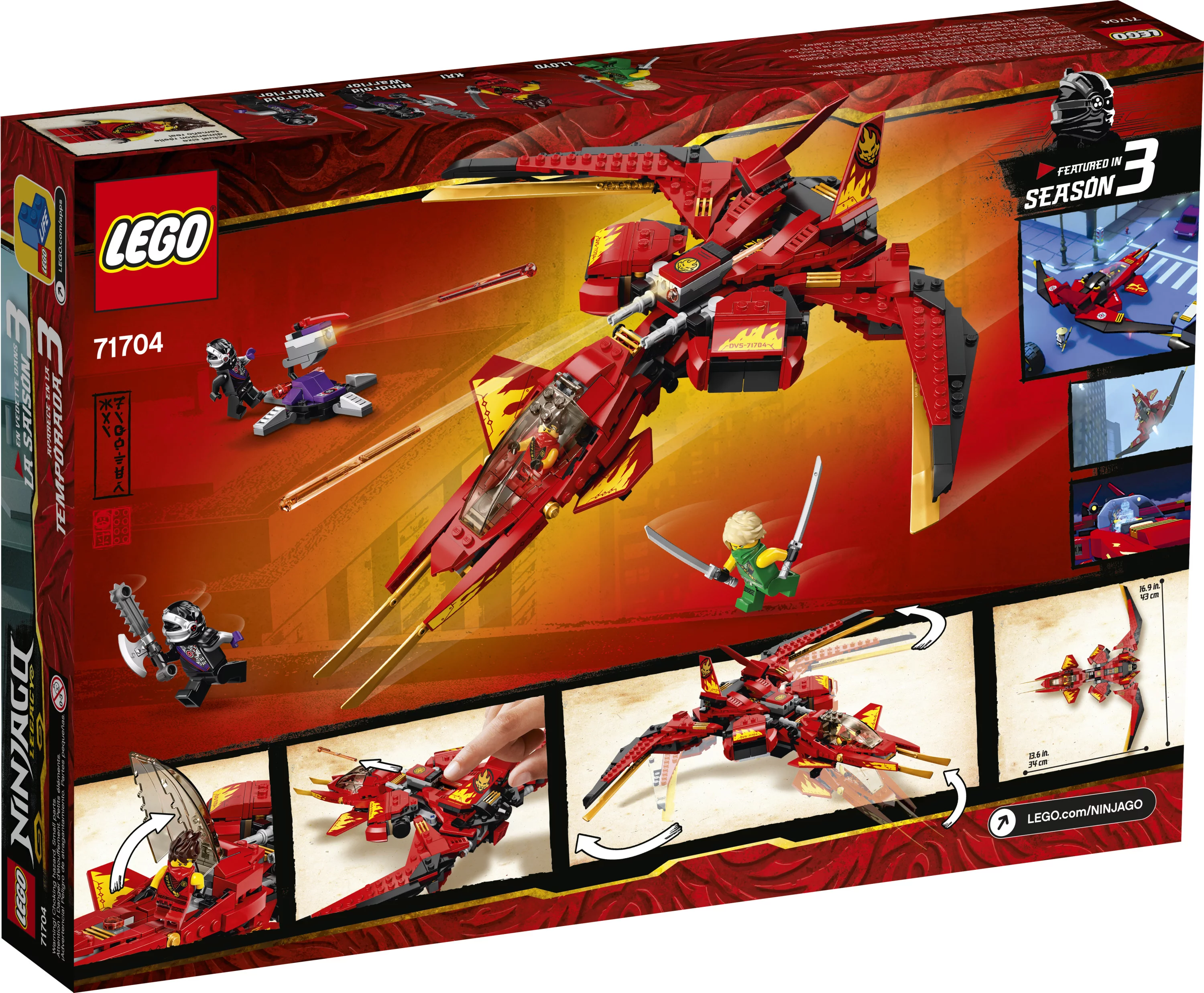 LEGO NINJAGO Legacy Kai Fighter 71704 Ninja Building Toy for Ages 8+ (513 Pieces)