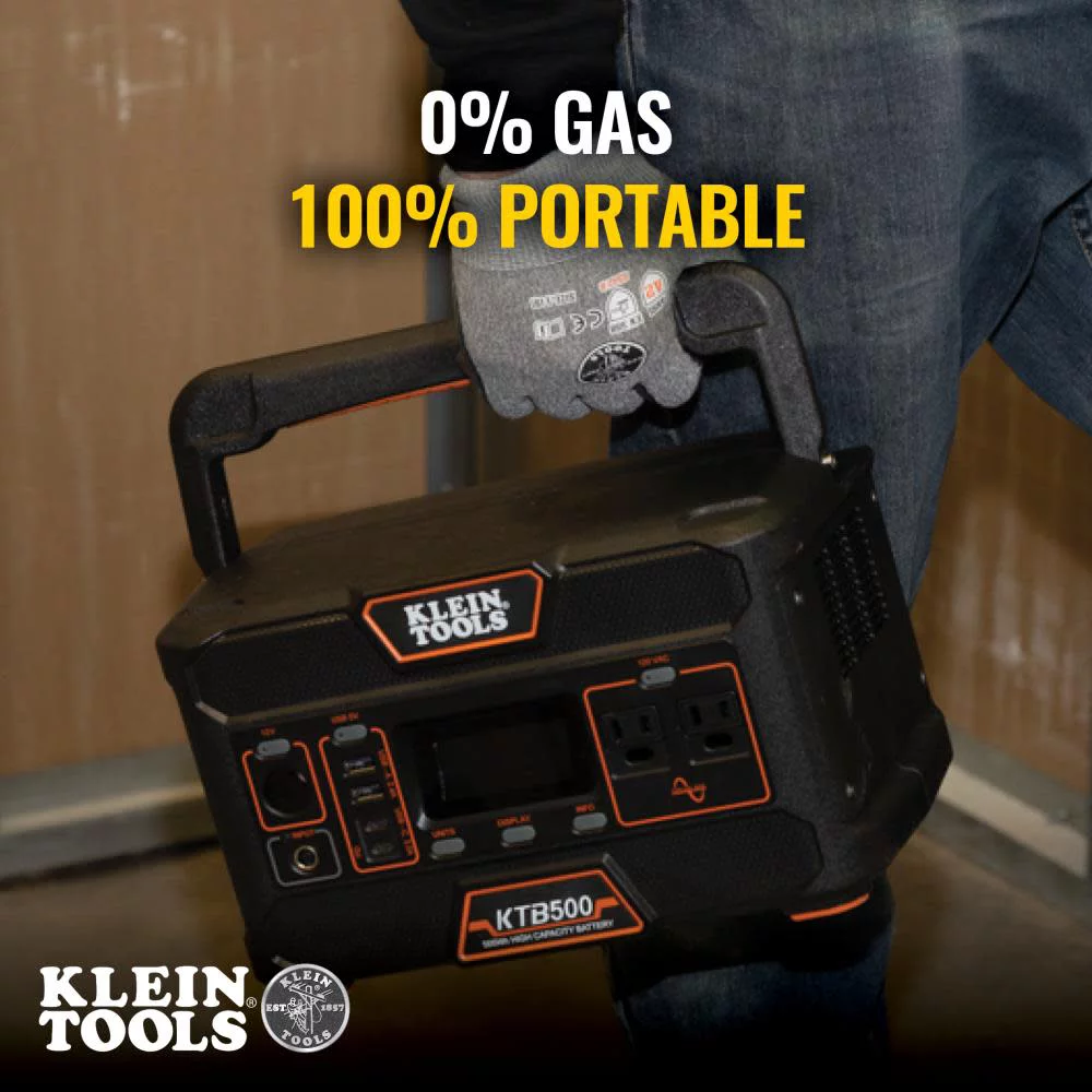 Klein Tools KTB500 120V Lithium-Ion 500 Watt Corded/Cordless Portable Power Station