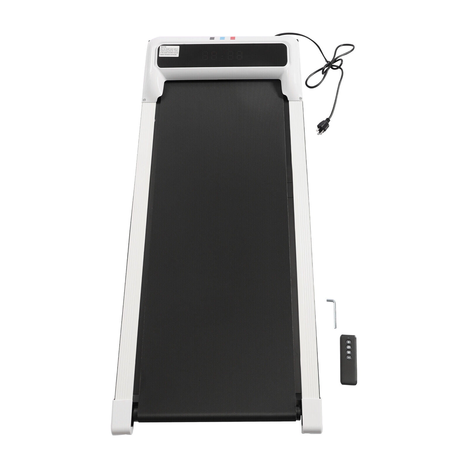 Modern Treadmill Under Desk Electric Treadmill Remote Control + LED Display 600W Black,White