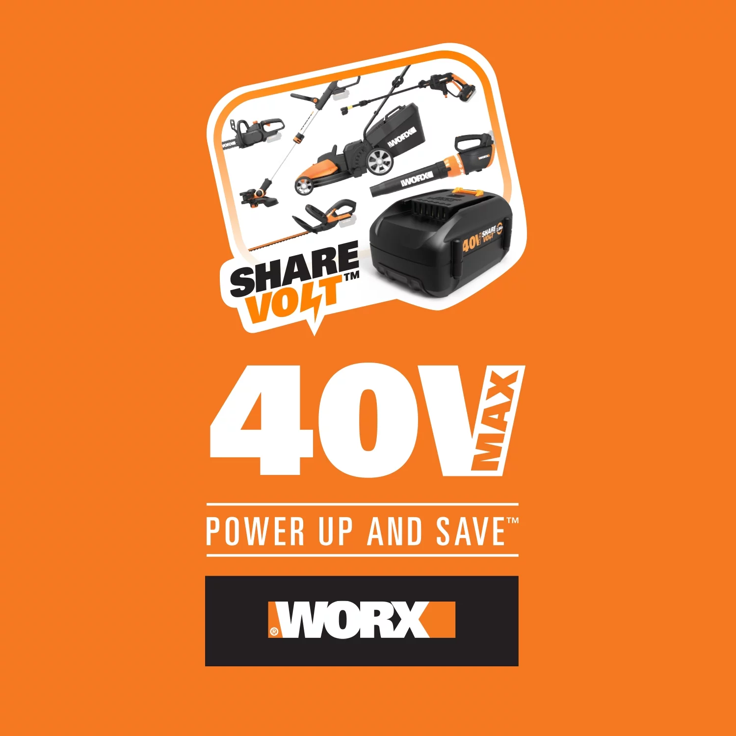 WORX WG380 40V 12? Cordless Chainsaw with Auto Tensioning and Lubrication Chain System