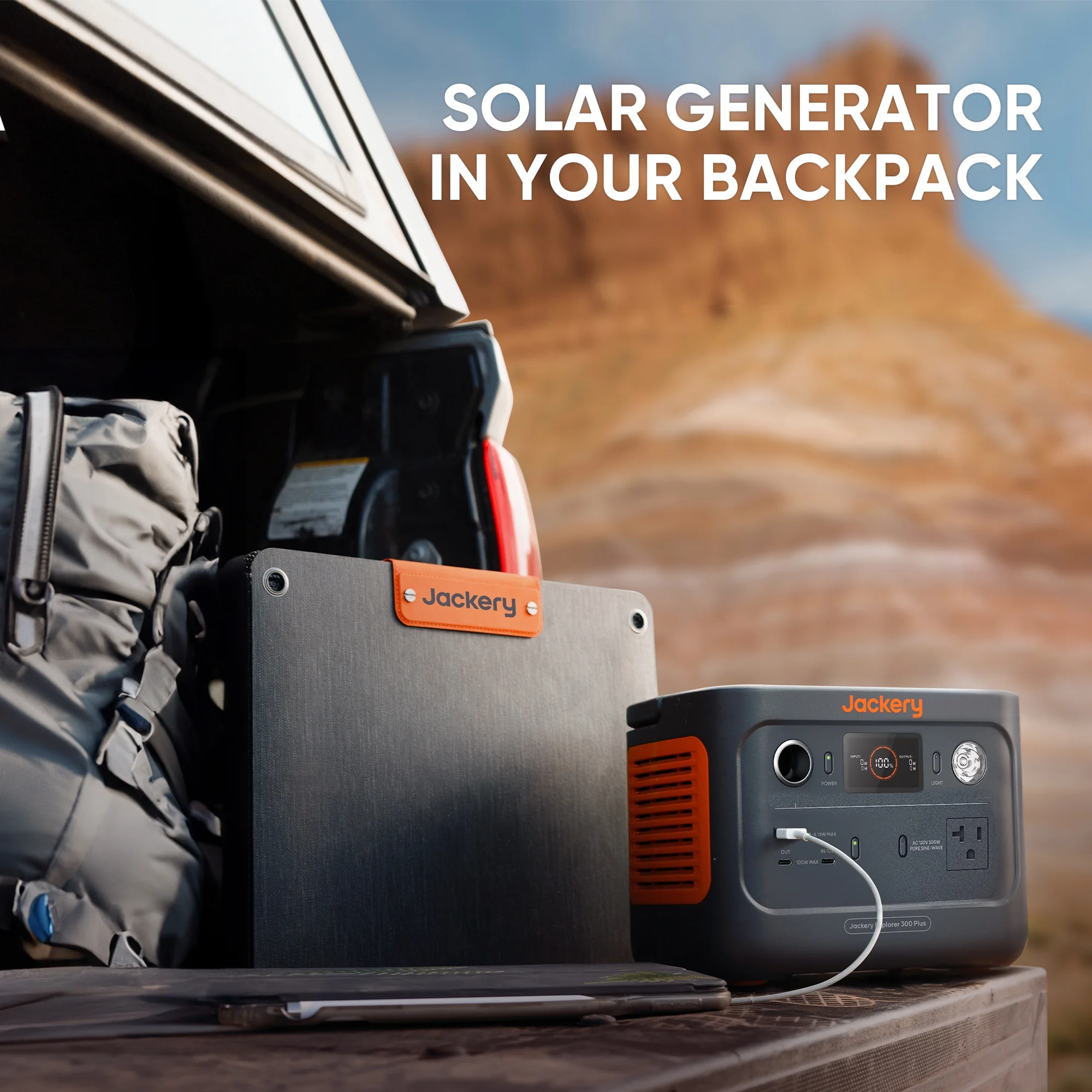 Jackery Explorer 300 Plus Portable Power Station, 288Wh Backup LiFePO4 Battery,(Solar Panel Optional)