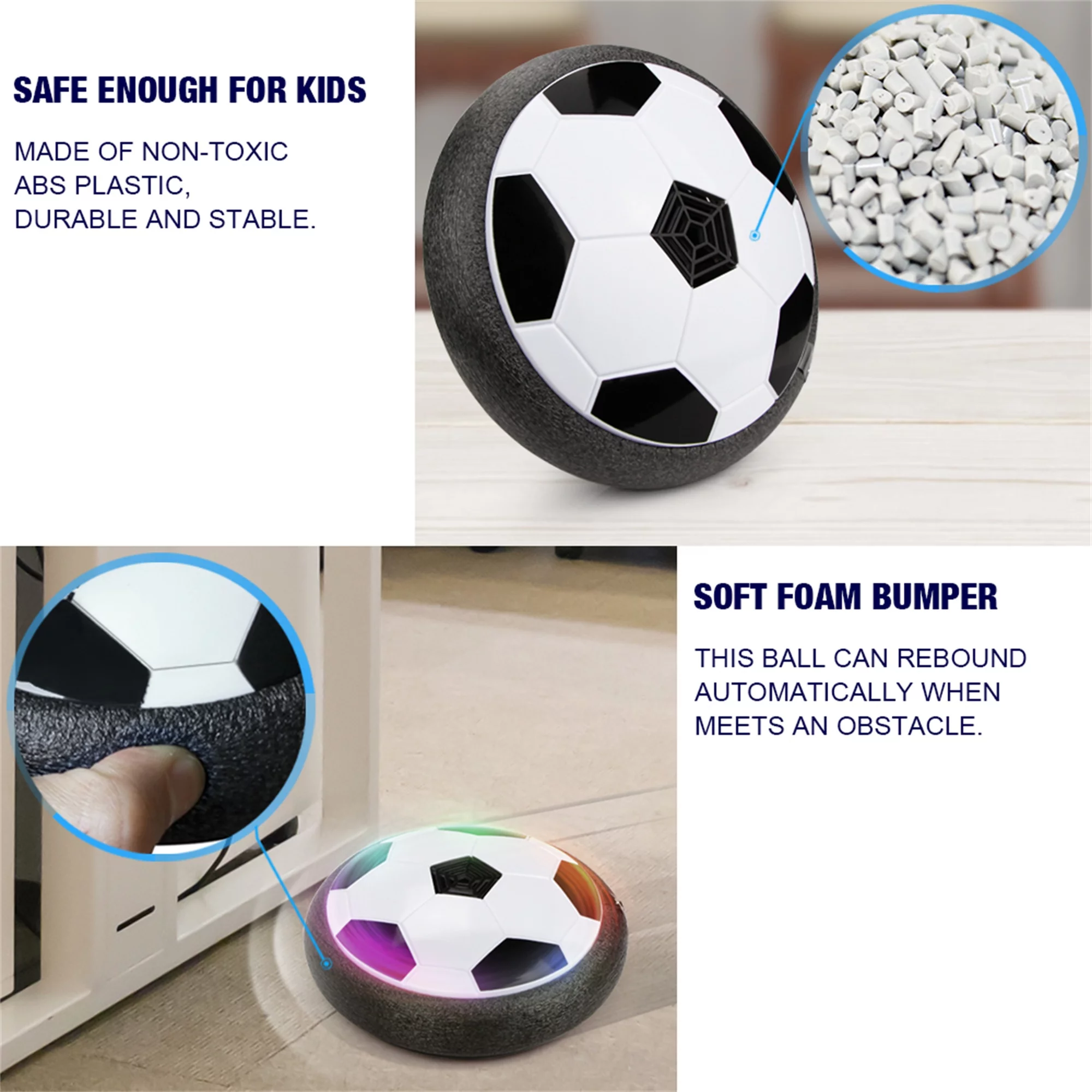 Wupuaait JYS20318-Goal-LBFB01 Super Cool Hover Soccer Ball Set Indoor Outdoor Sport