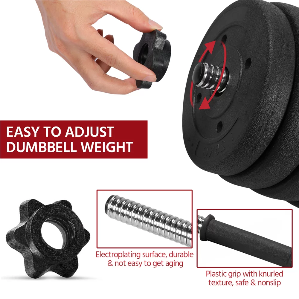 SmileMart 66LB Dumbbell Set Training Lifting Dumbbells Weight Set,Black