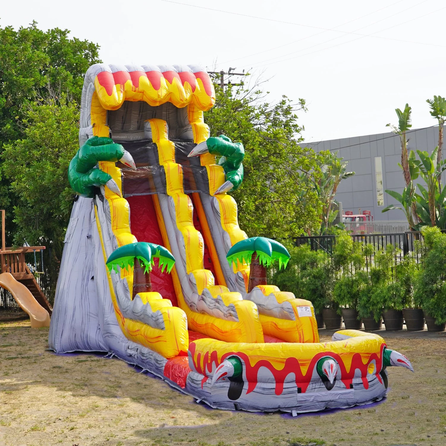 JumpOrange Commercial Grade Water Slide with Pool for Kids and Adults (with Blower), T-Rex Theme