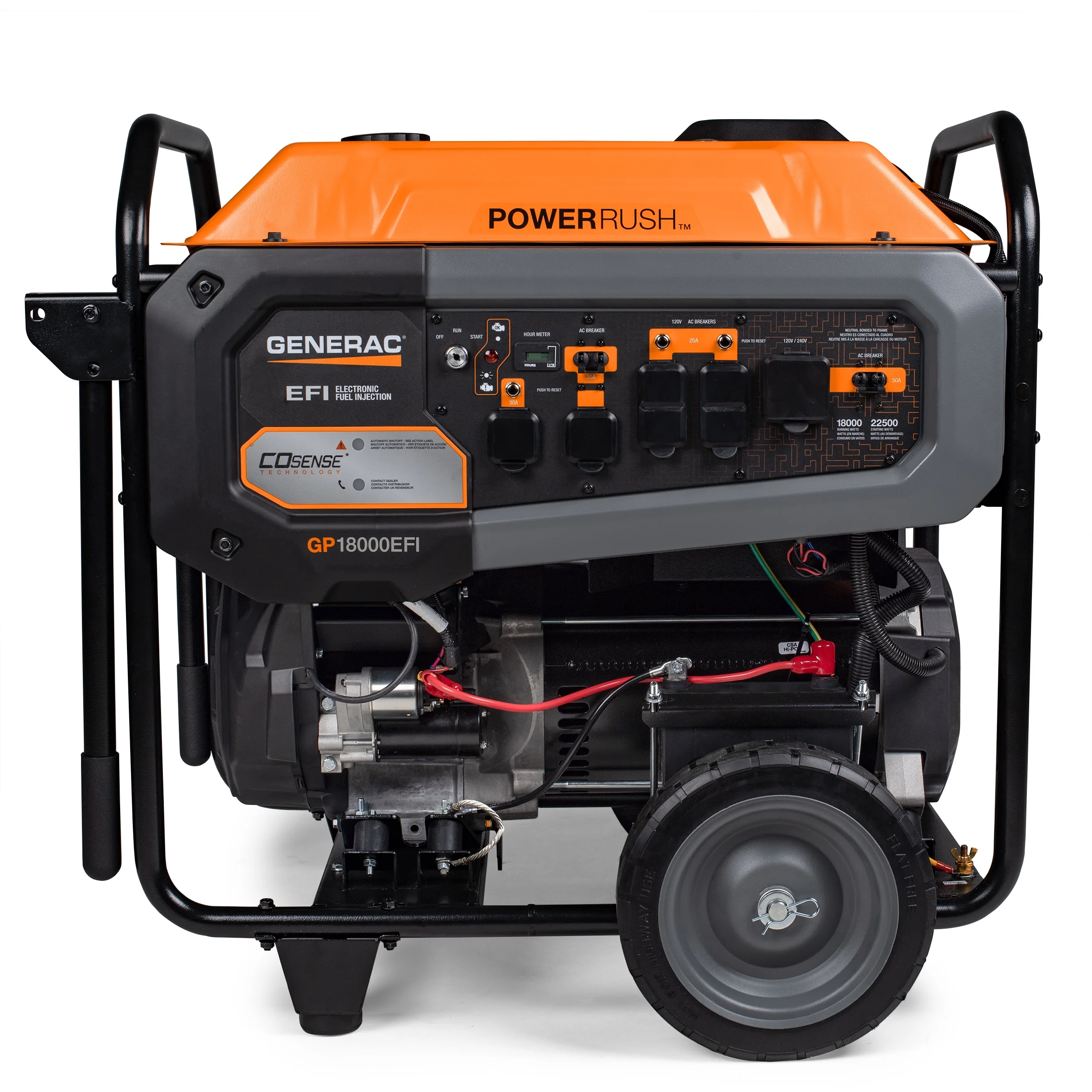 Generac 8917 GP18000E 18000 Watt Electric Start Gas Powered Portable Generator with COSense – 50ST